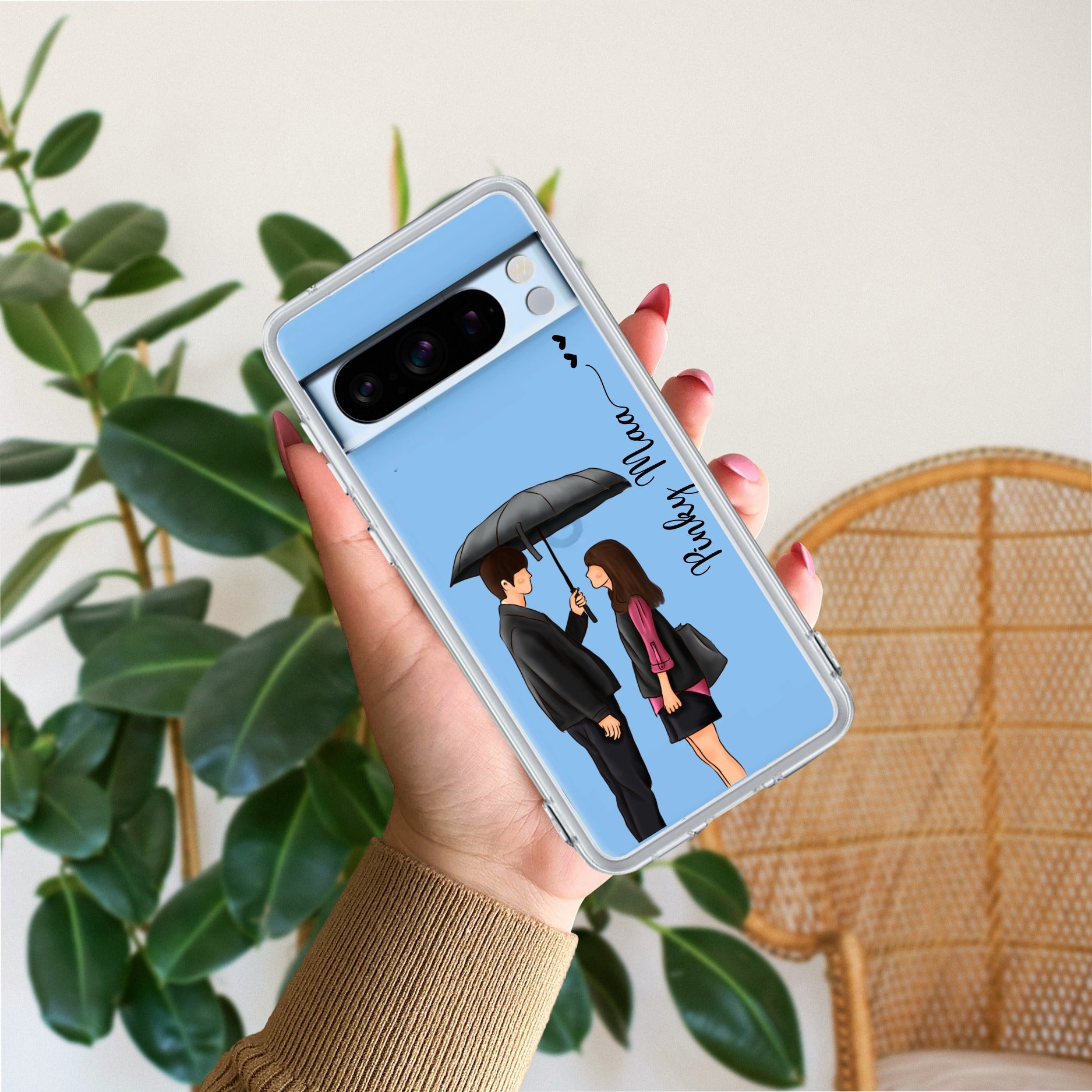 Caring Couple Customize Anti Yellow Case For Google Pixel 8 Pro 5G