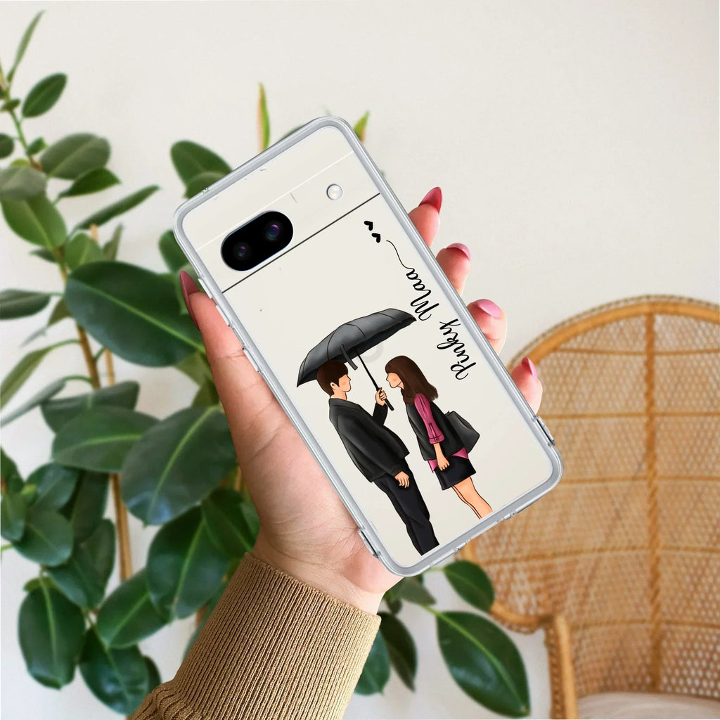 Caring Couple Customize Transparent Silicon Case For Google Pixel 8a 5G