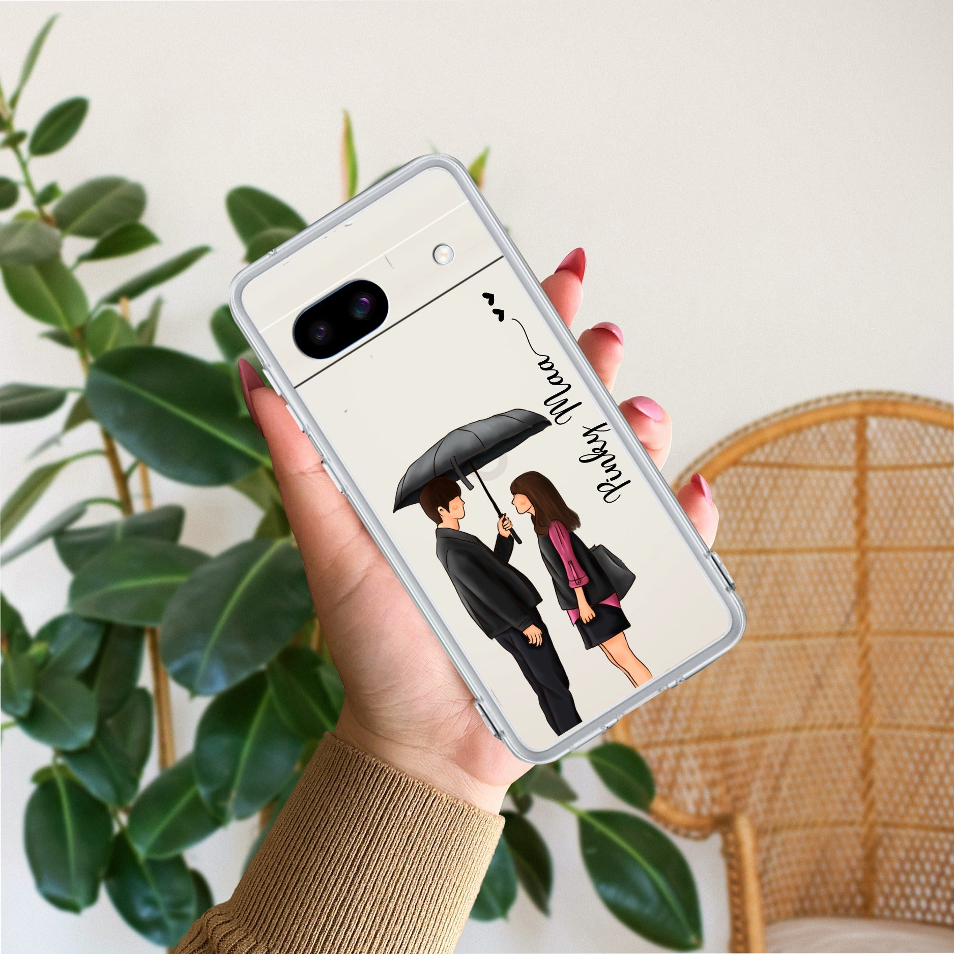 Caring Couple Customize Anti Yellow Case For Google Pixel 8a 5G