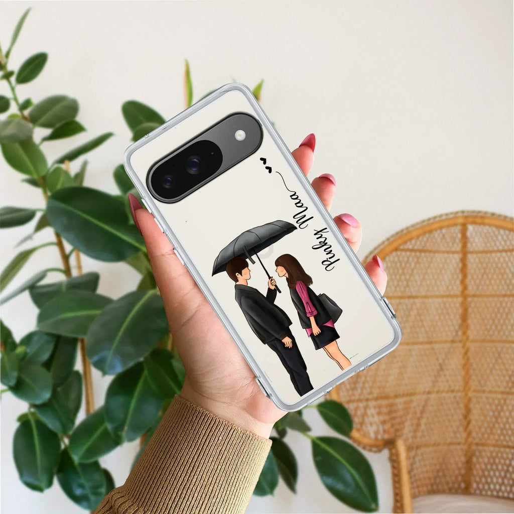 Caring Couple Customize Transparent Silicon Case For Google Pixel 9