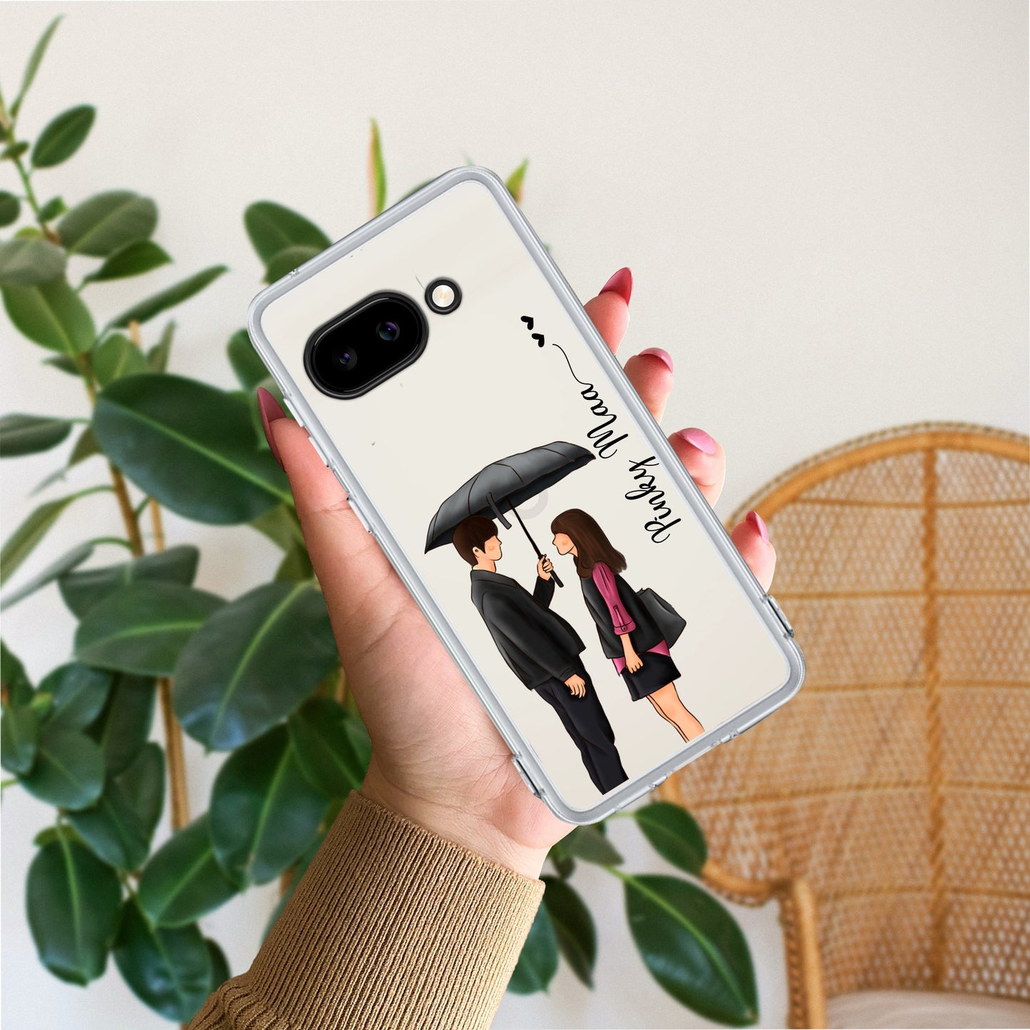 Caring Couple Customize Transparent Silicon Case For Google