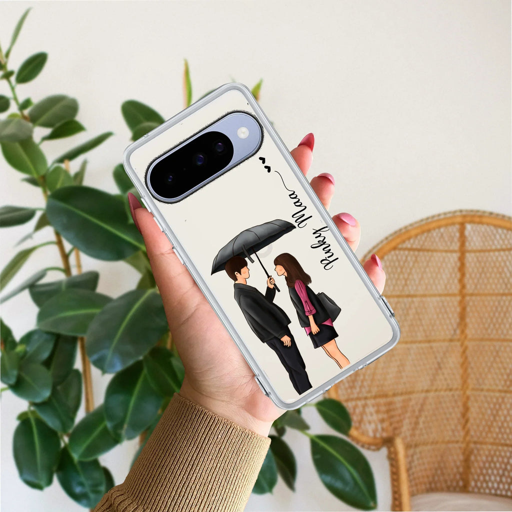 Caring Couple Customize Transparent Silicon Case For Google Pixel 8 Pro 5G