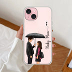 Caring Couple Customize Anti Yellow Clear Case For iPhone 14