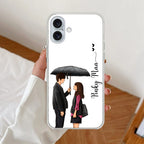 Caring Couple Customize Anti Yellow Clear Case For iPhone 16