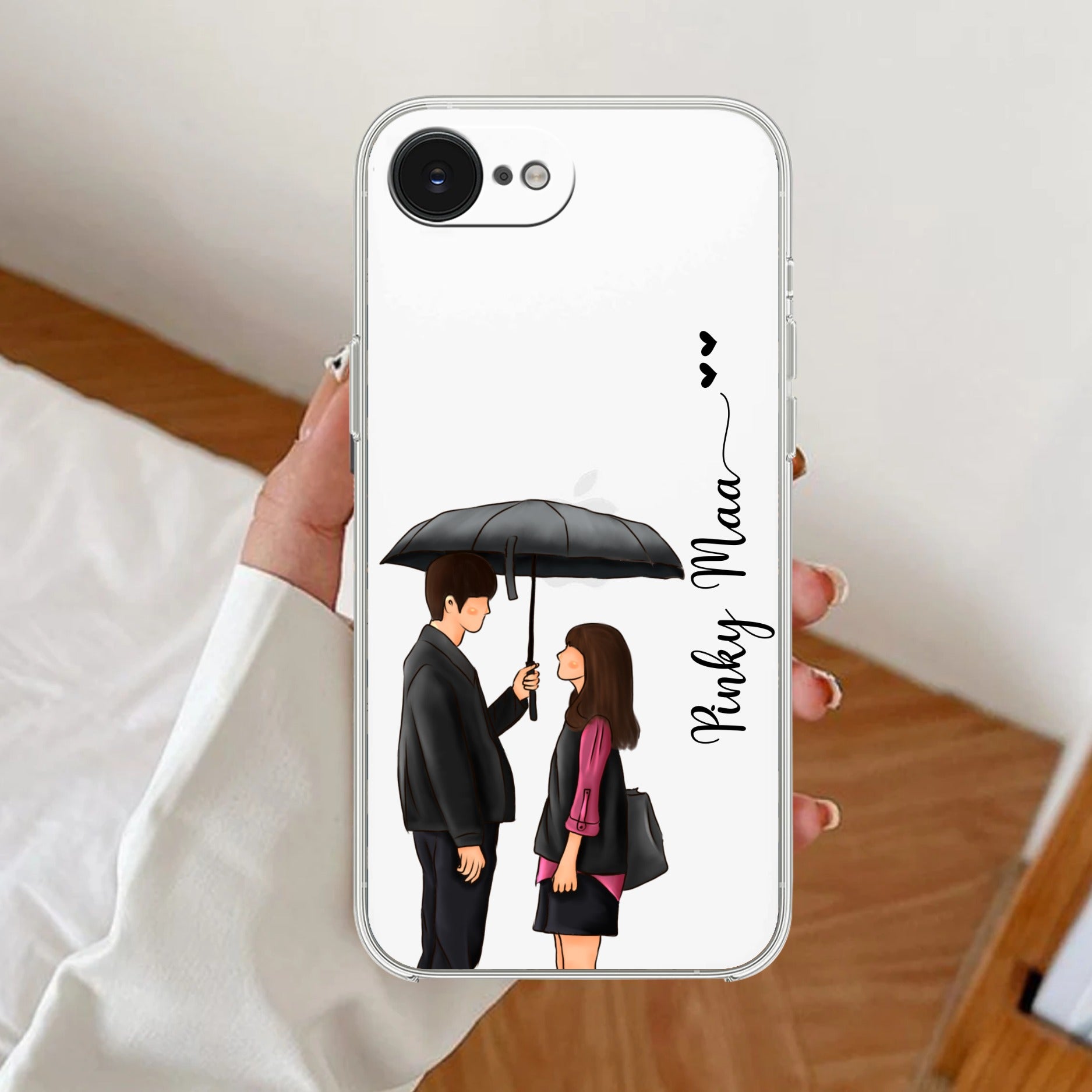 Caring Couple Customize Anti Yellow Clear Case For iPhone 17e