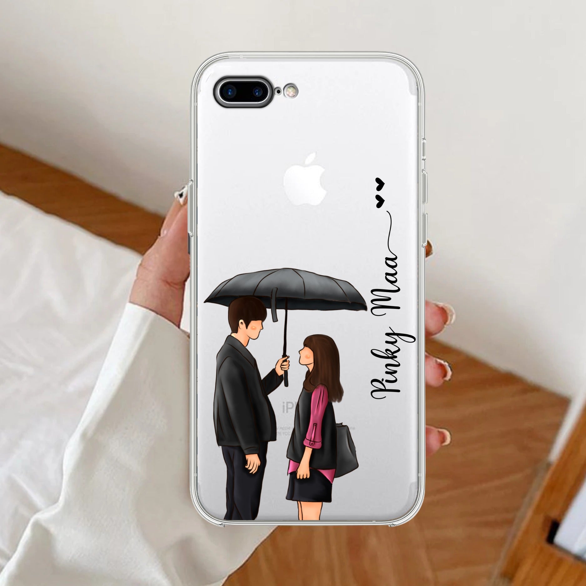 Caring Couple Customize Transparent Silicon Case For iPhone