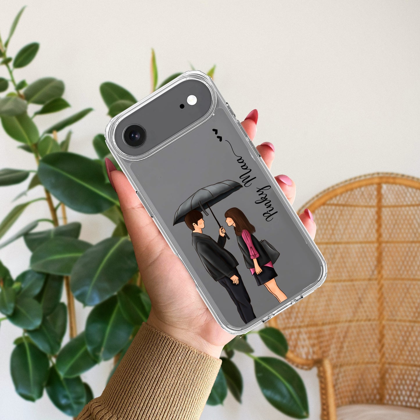 Caring Couple Customize Transparent Silicon Case For iPhone