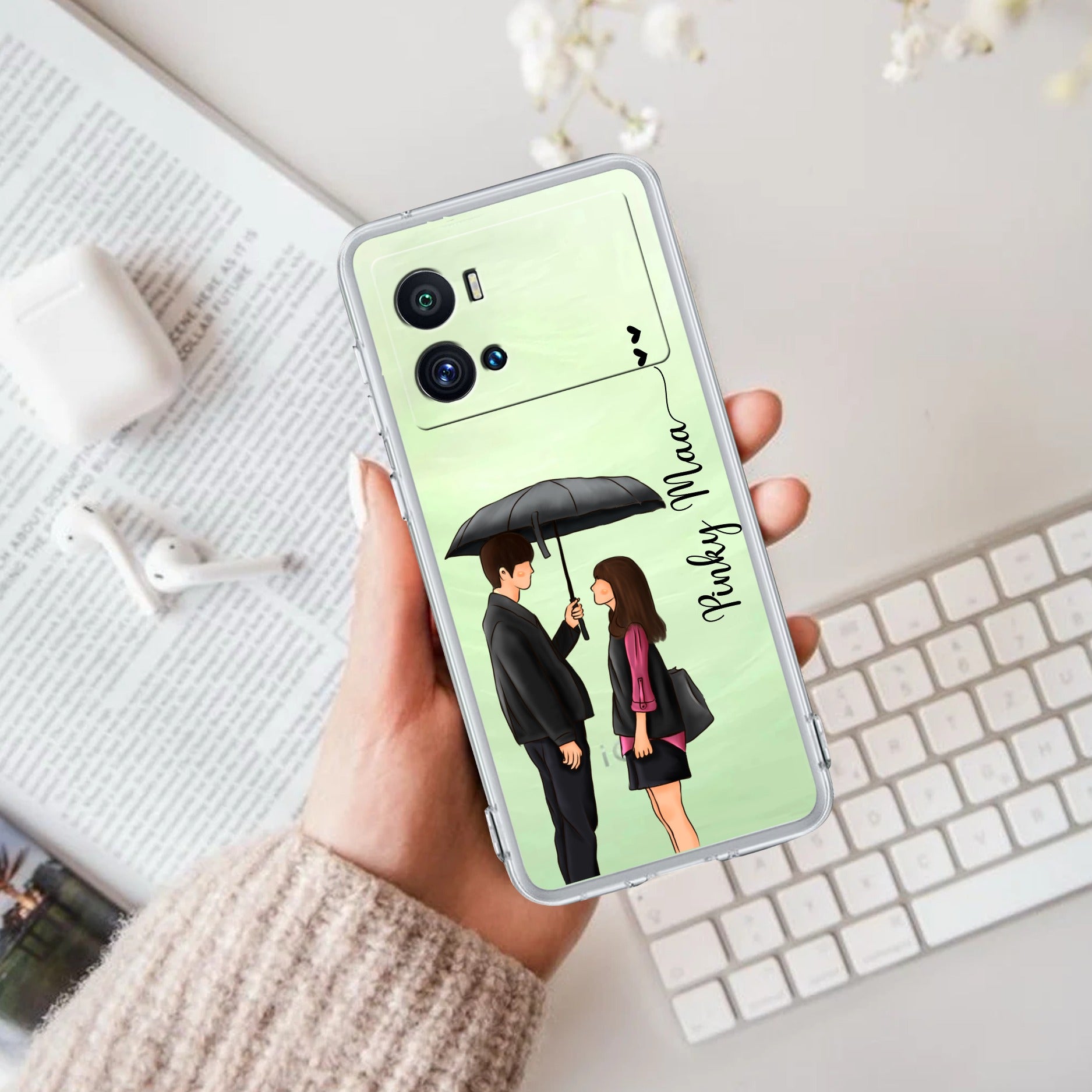 Caring Couple Customize Transparent Silicon Case For iQOO