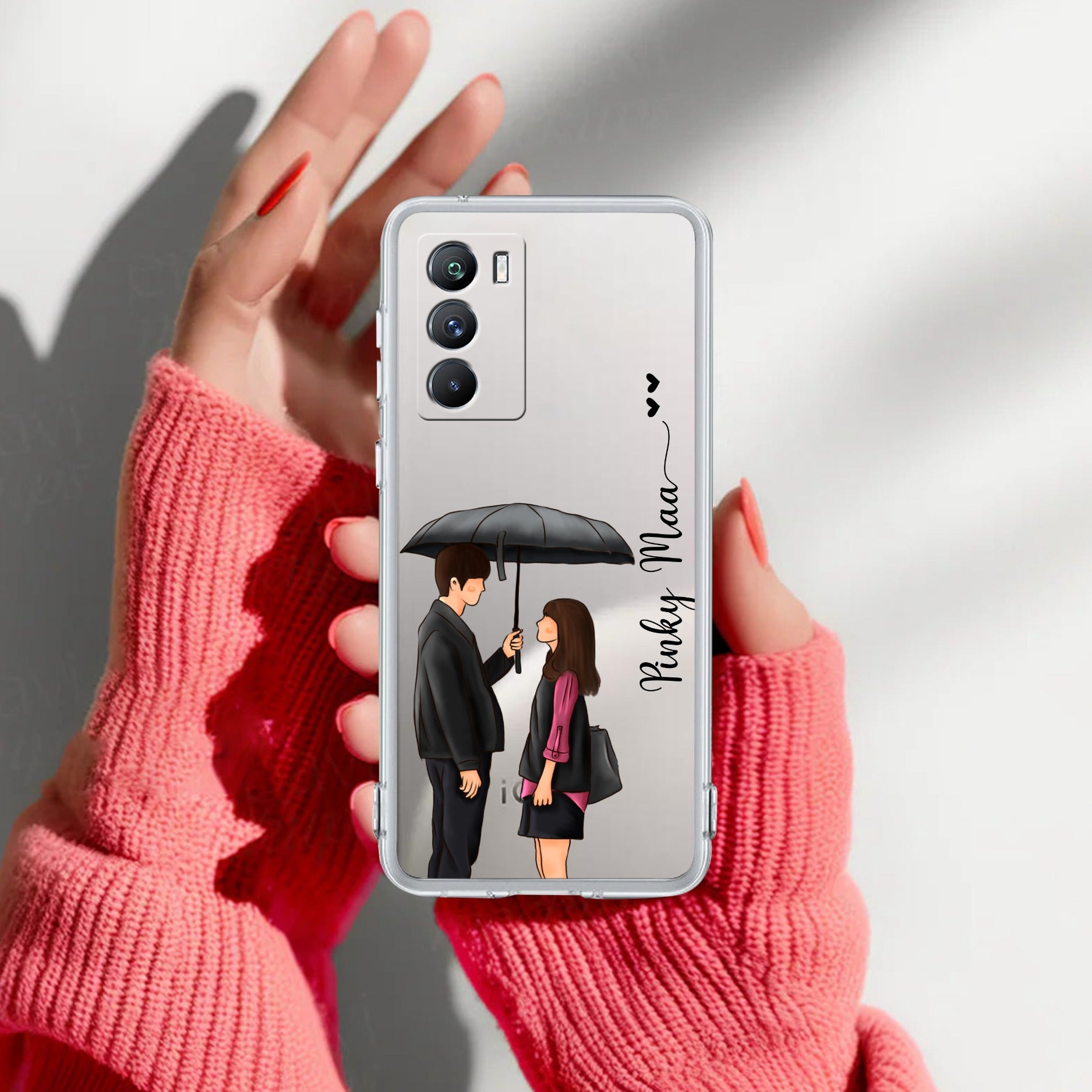 Caring Couple Customize Transparent Silicon Case For iQOO
