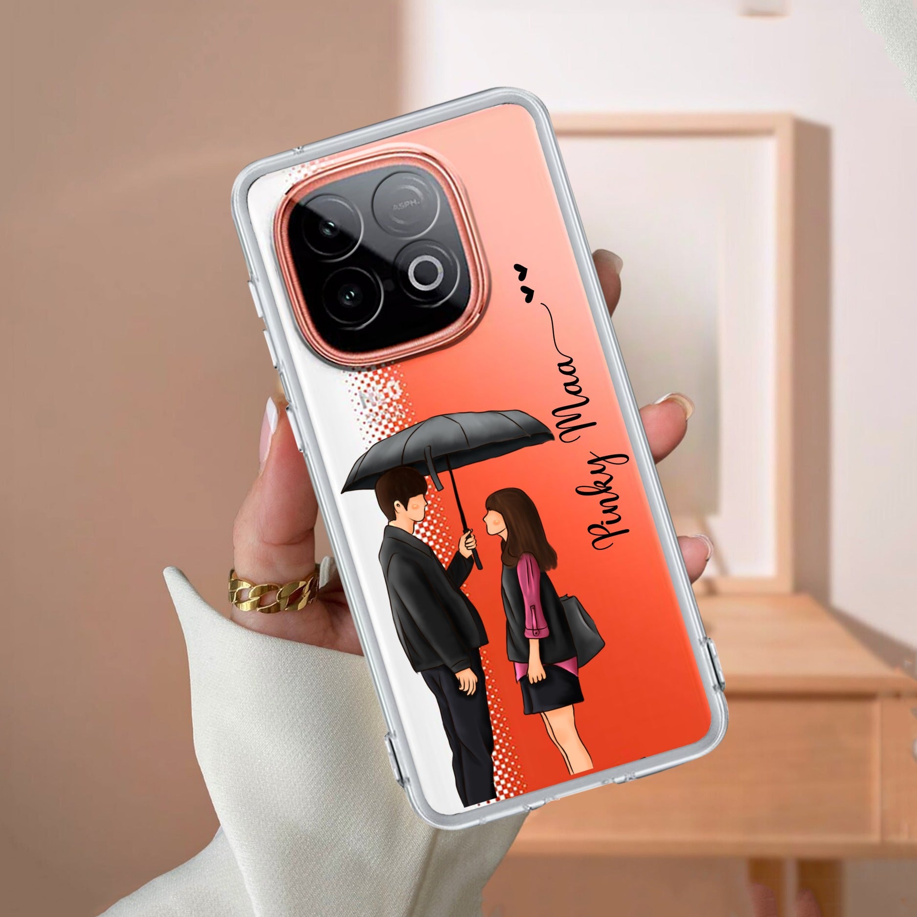 Caring Couple Customize Transparent Silicon Case For iQOO