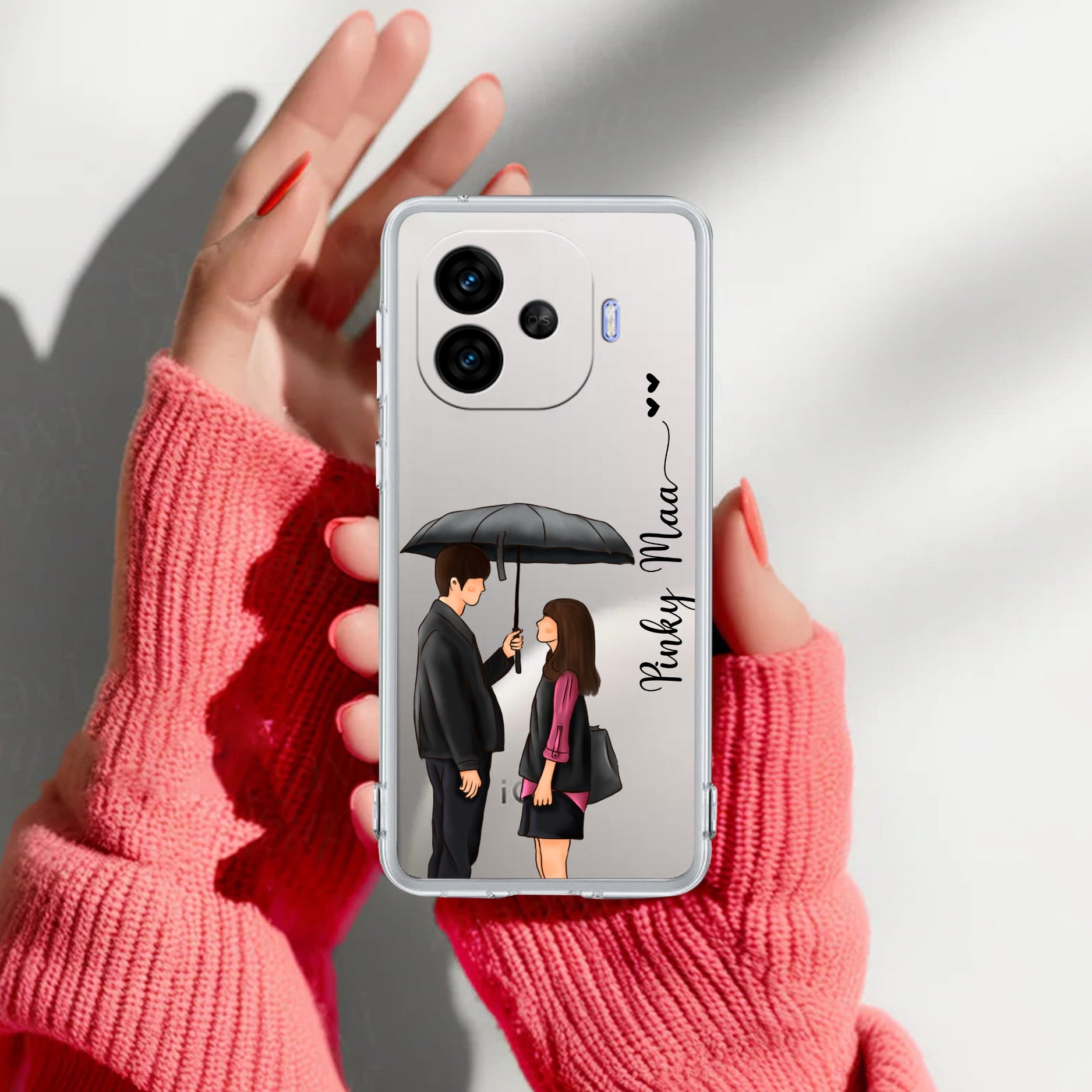 Caring Couple Customize Transparent Silicon Case For iQOO
