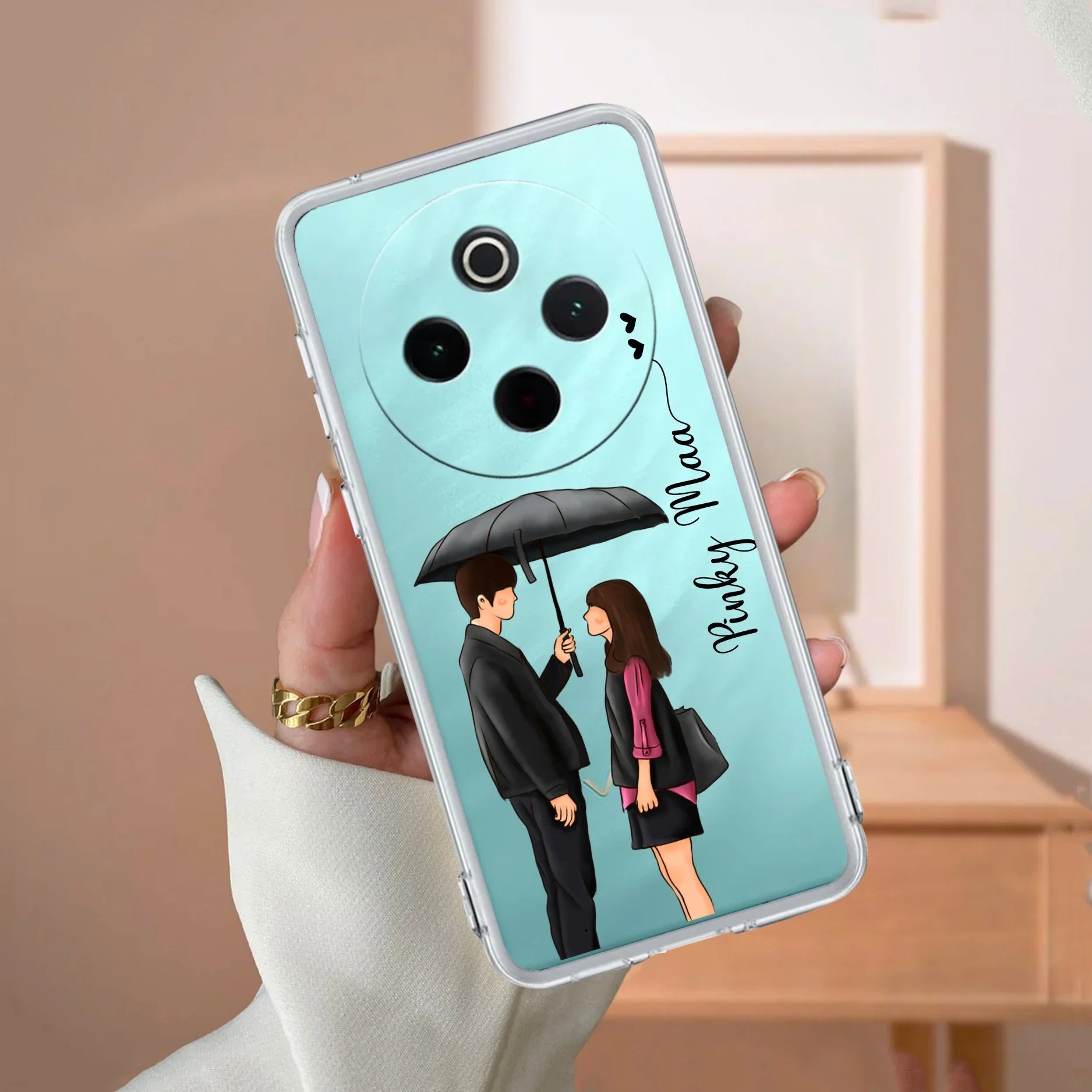 Caring Couple Customize Transparent Silicon Case For iQOO