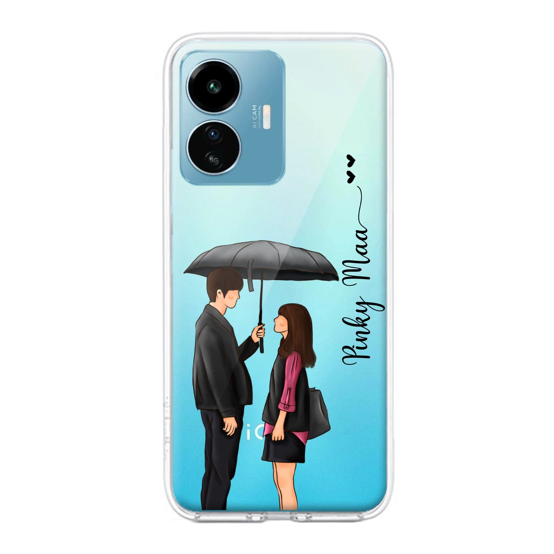 Caring Couple Customize Transparent Silicon Case For iQOO