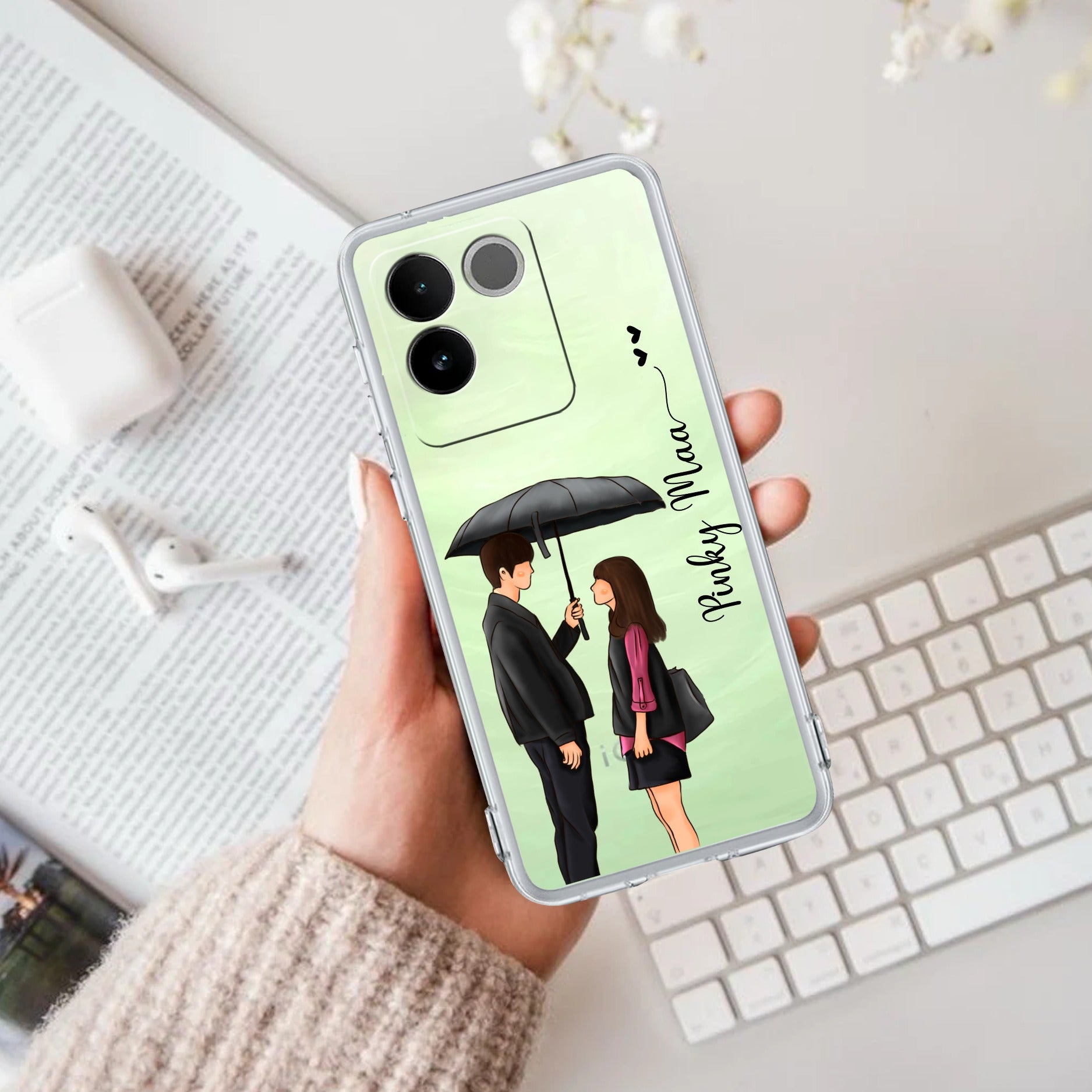 Caring Couple Customize Transparent Silicon Case For Vivo