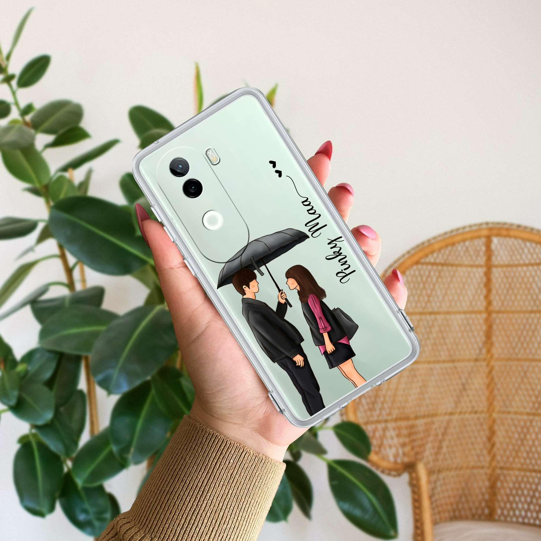 Caring Couple Customize Transparent Silicon Case For Vivo