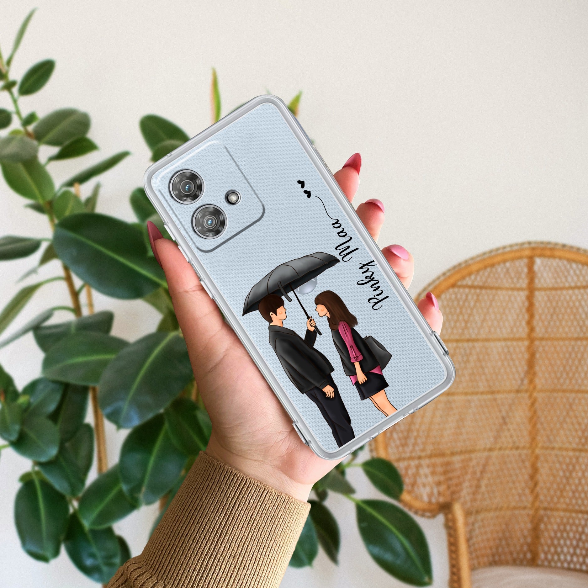 Caring Couple Customize Anti Yellow Case For Motorola Edge 40 Neo 5G