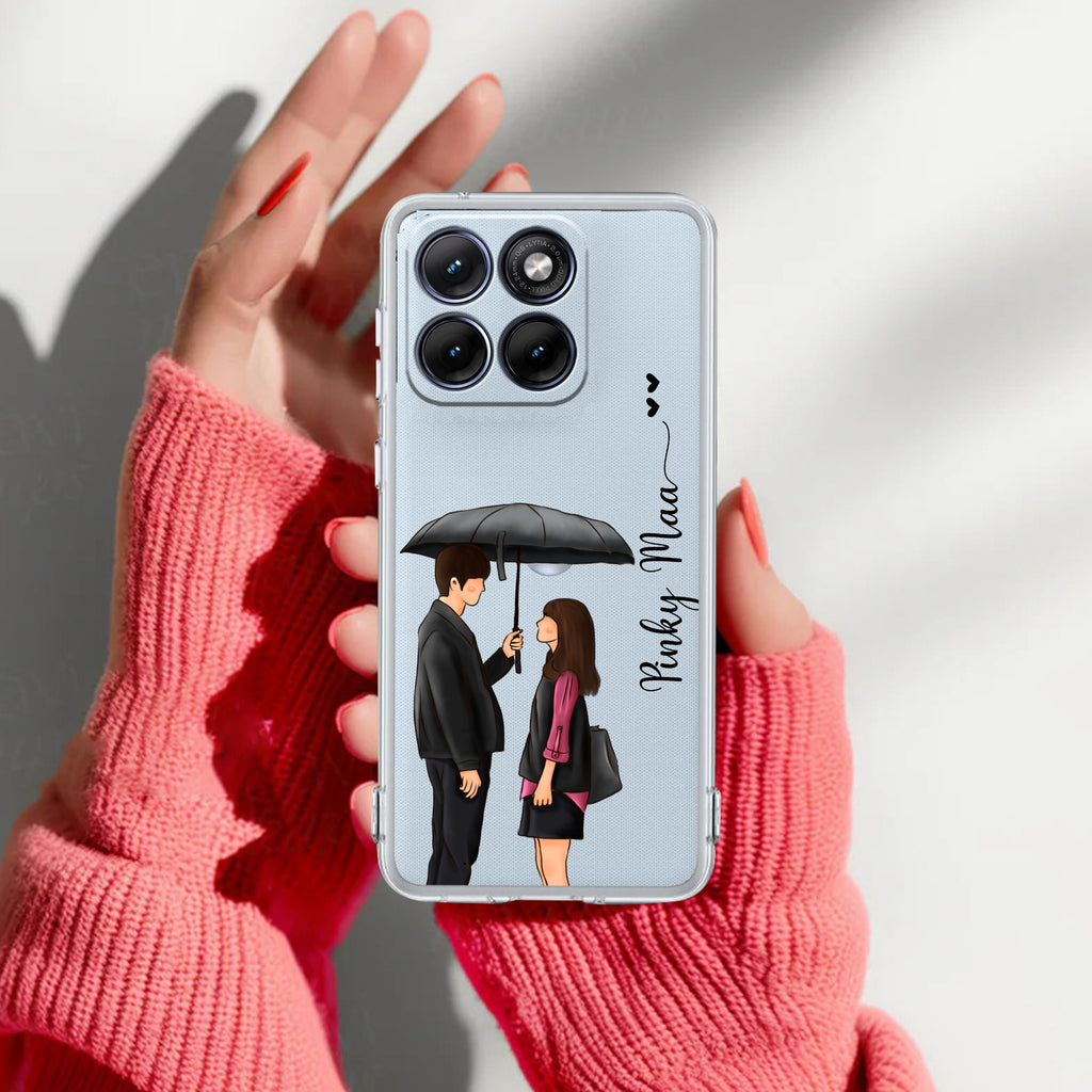Caring Couple Customize Anti Yellow Case For Motorola Edge 60 Stylus 5G