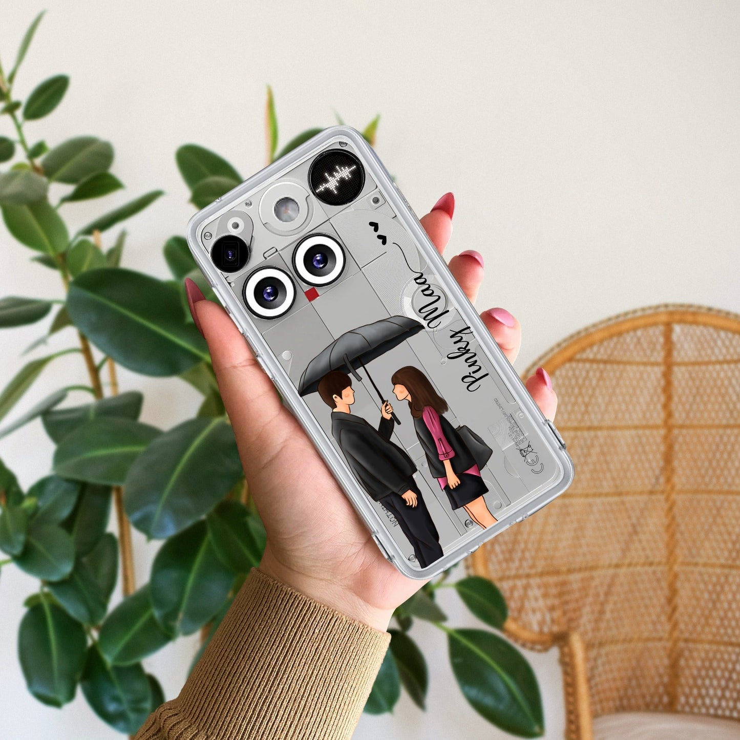 Caring Couple Customize Transparent Silicon Case For Nothing