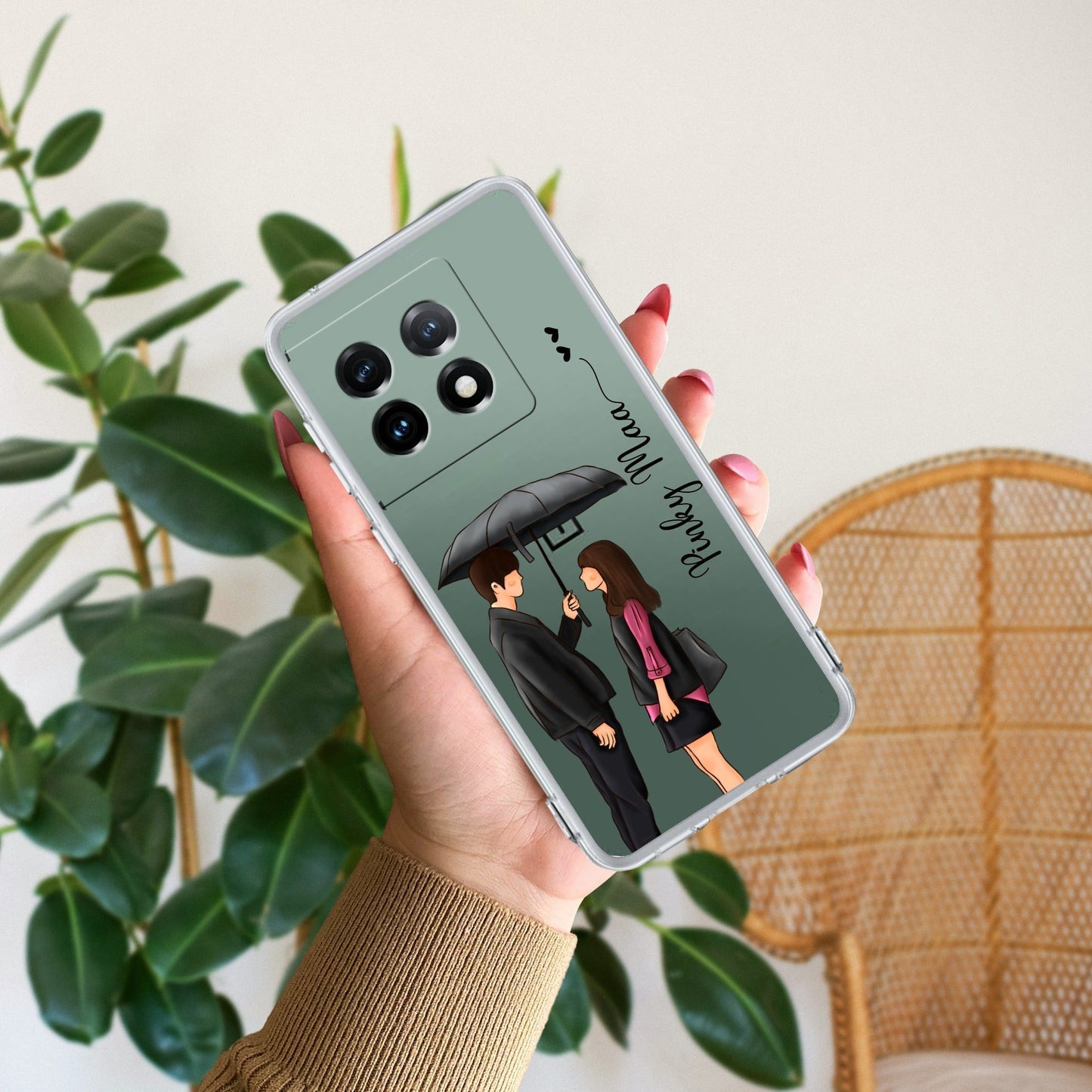 Caring Couple Customize Transparent Silicon Case For OnePlus