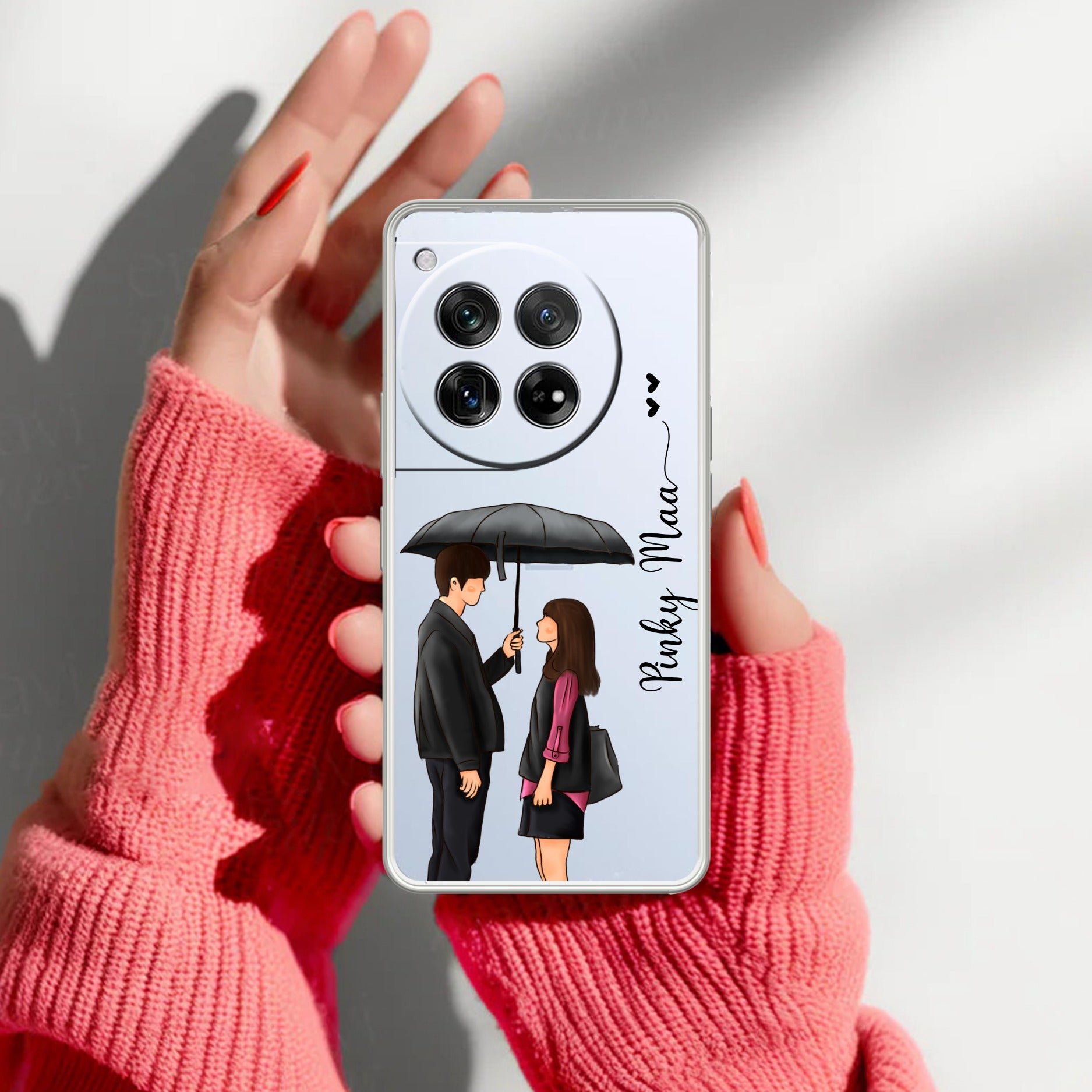 Caring Couple Customize Transparent Silicon Case For OnePlus