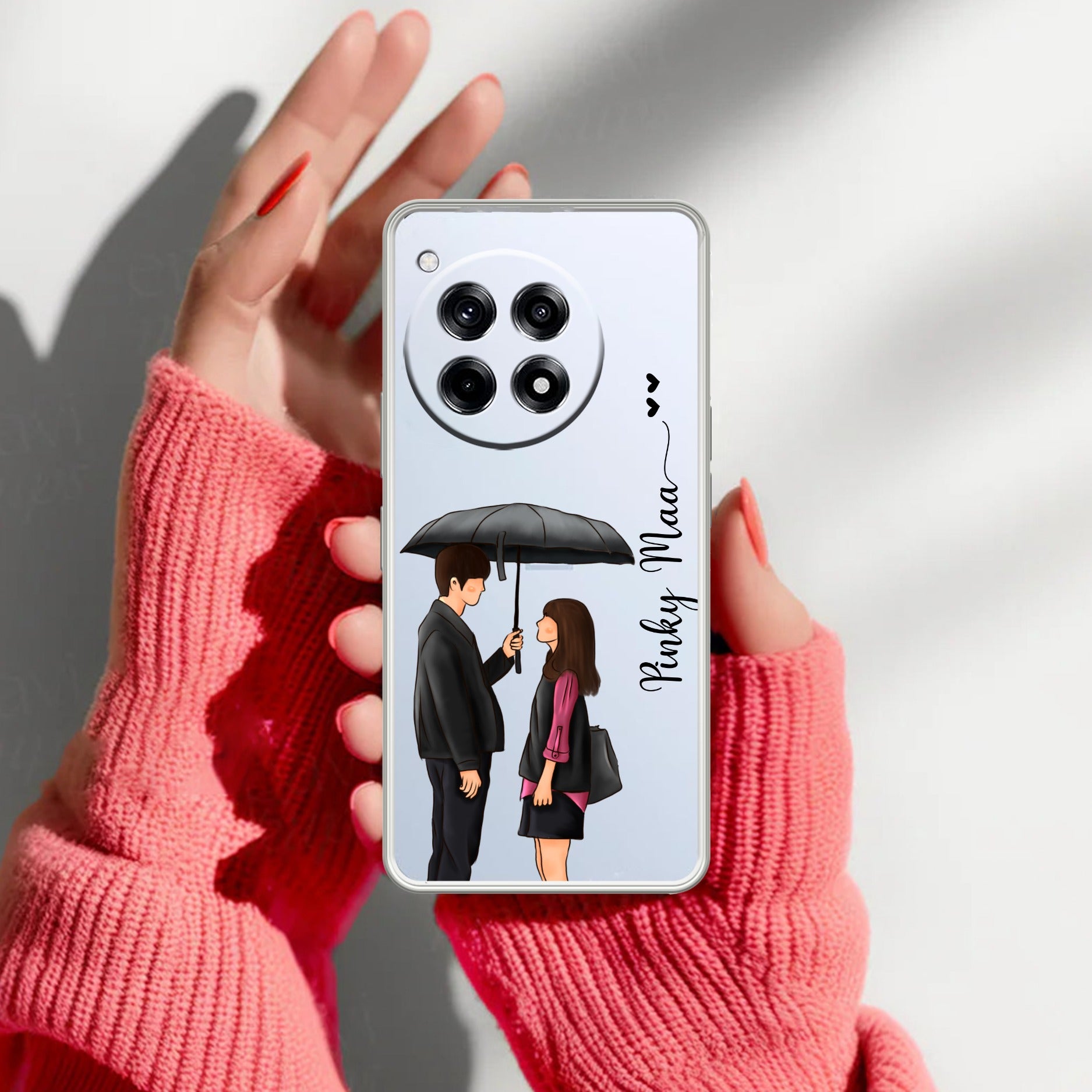 Caring Couple Customize Transparent Silicon Case For OnePlus