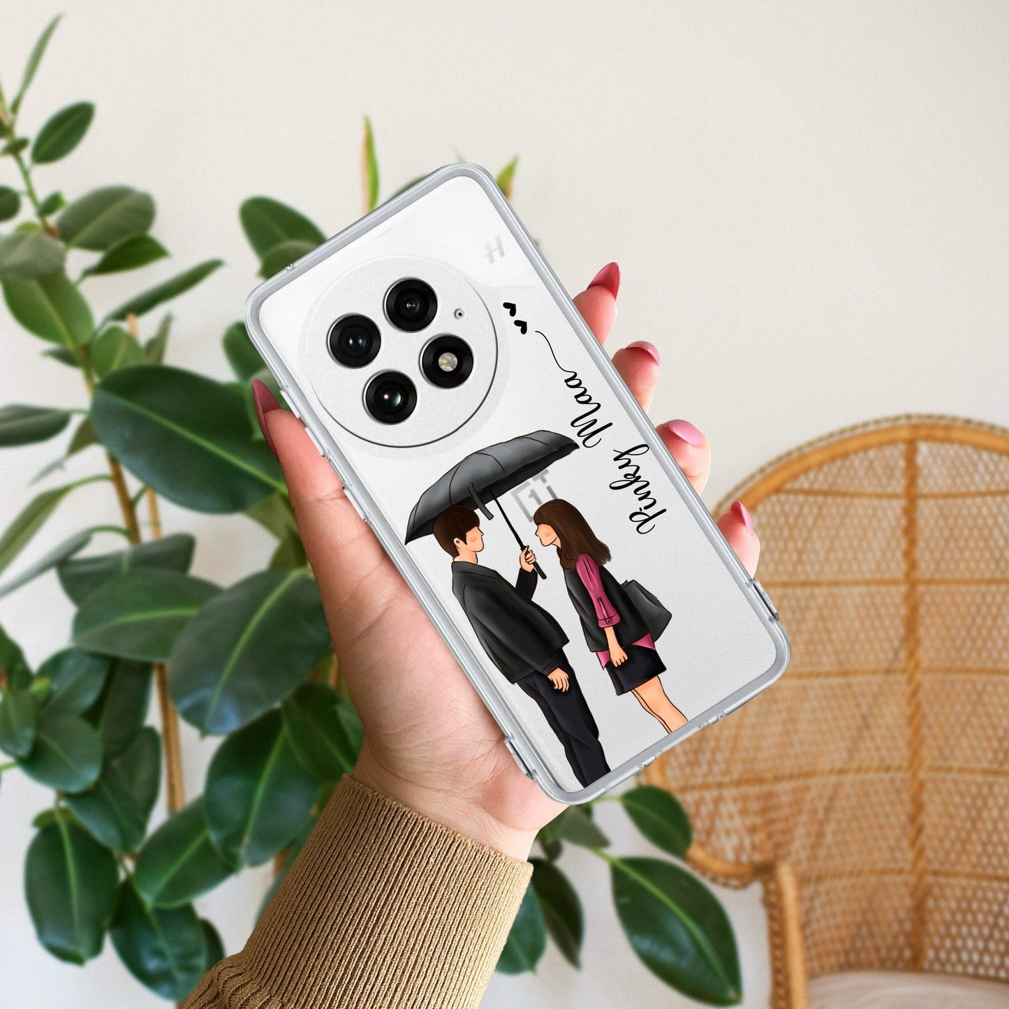 Caring Couple Customize Transparent Silicon Case For OnePlus