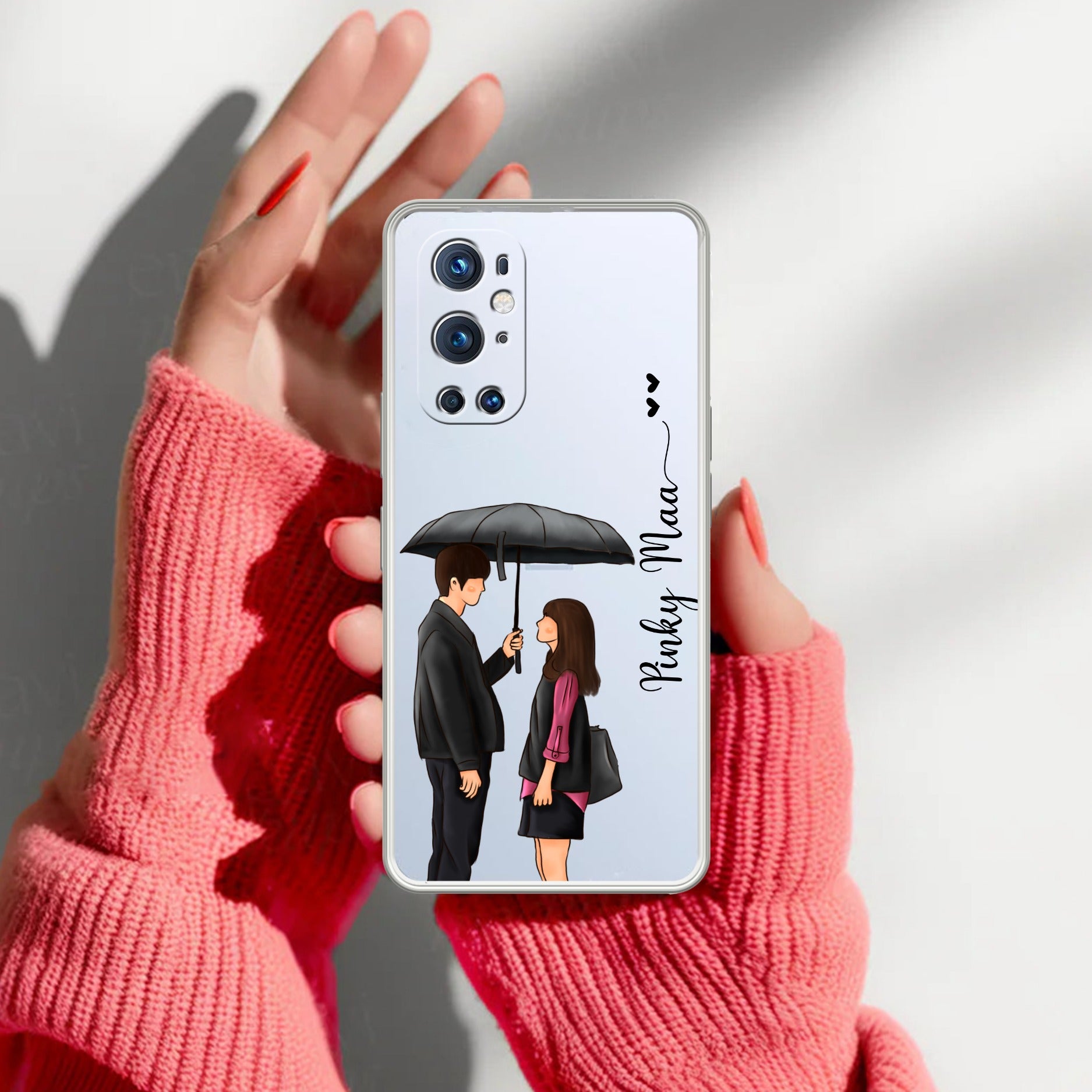 Caring Couple Customize Anti Yellow Case For OnePlus 9 Pro