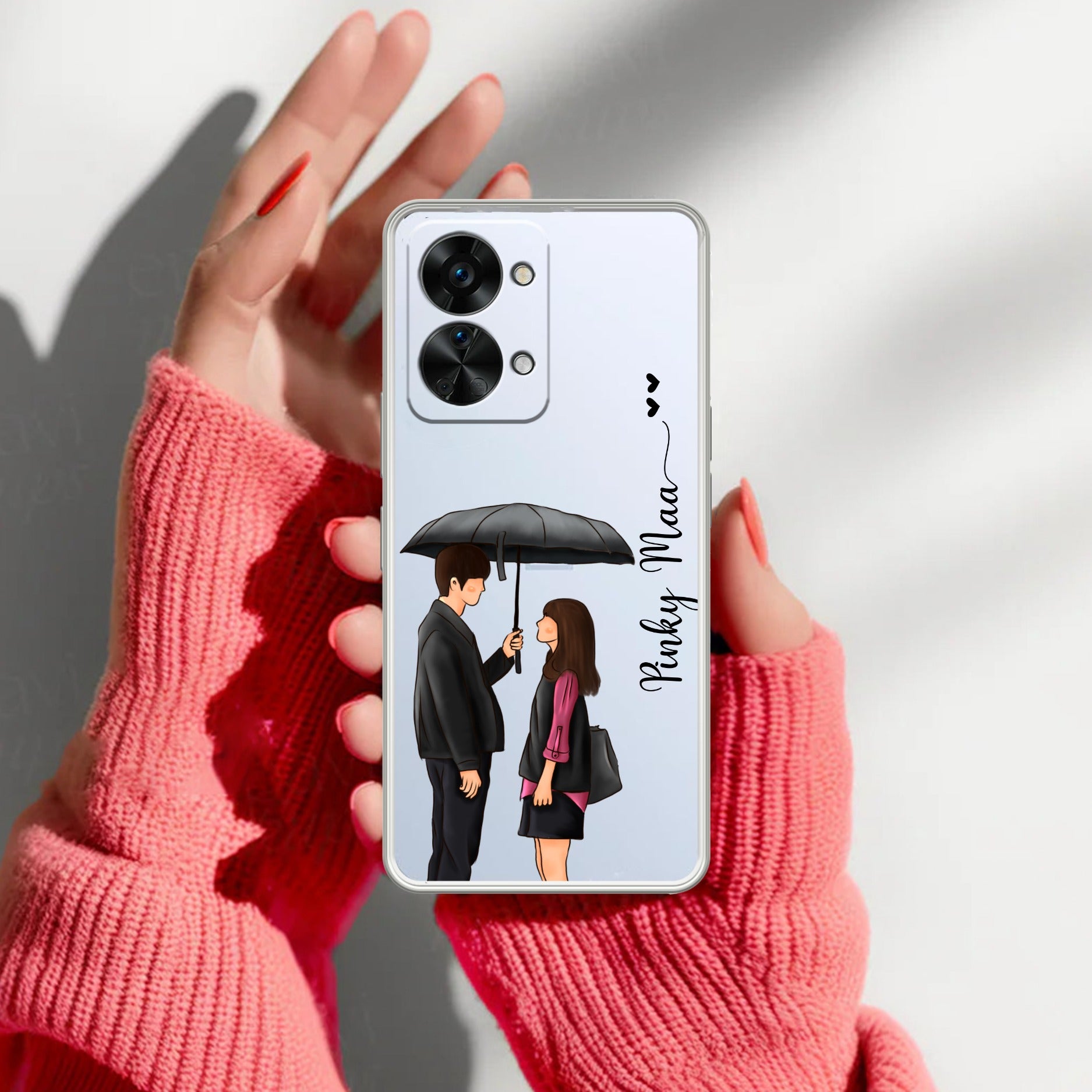 Caring Couple Customize Transparent Silicon Case For OnePlus