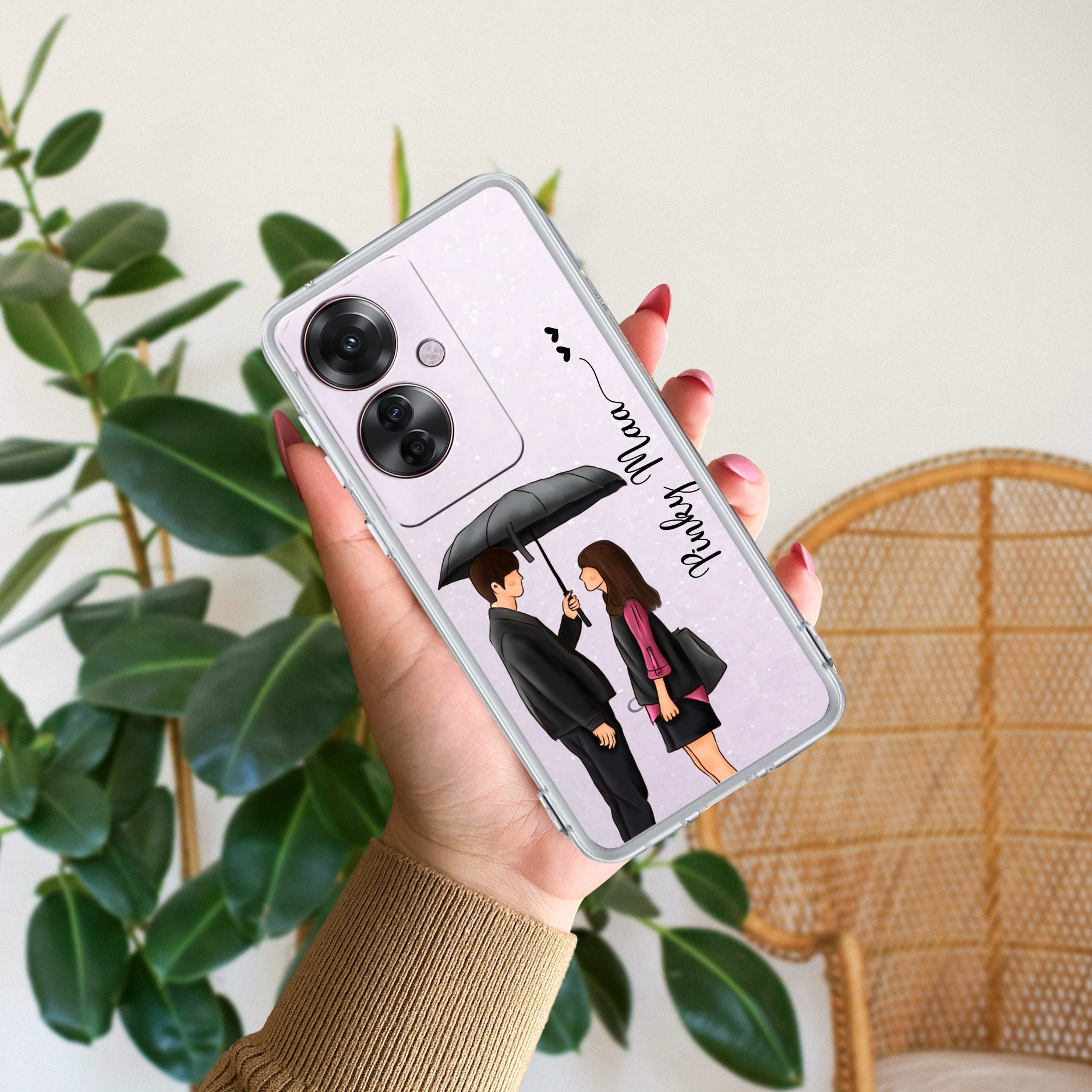 Caring Couple Customize Transparent Silicon Case For Oppo F25 Pro 5G