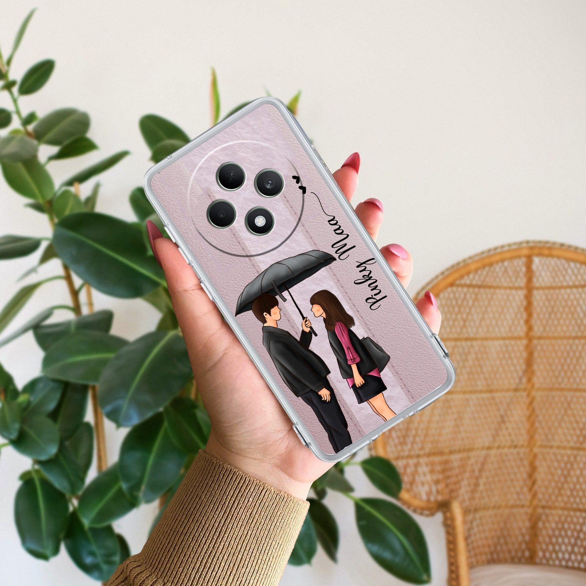 Caring Couple Customize Transparent Silicon Case For Oppo F27 5G