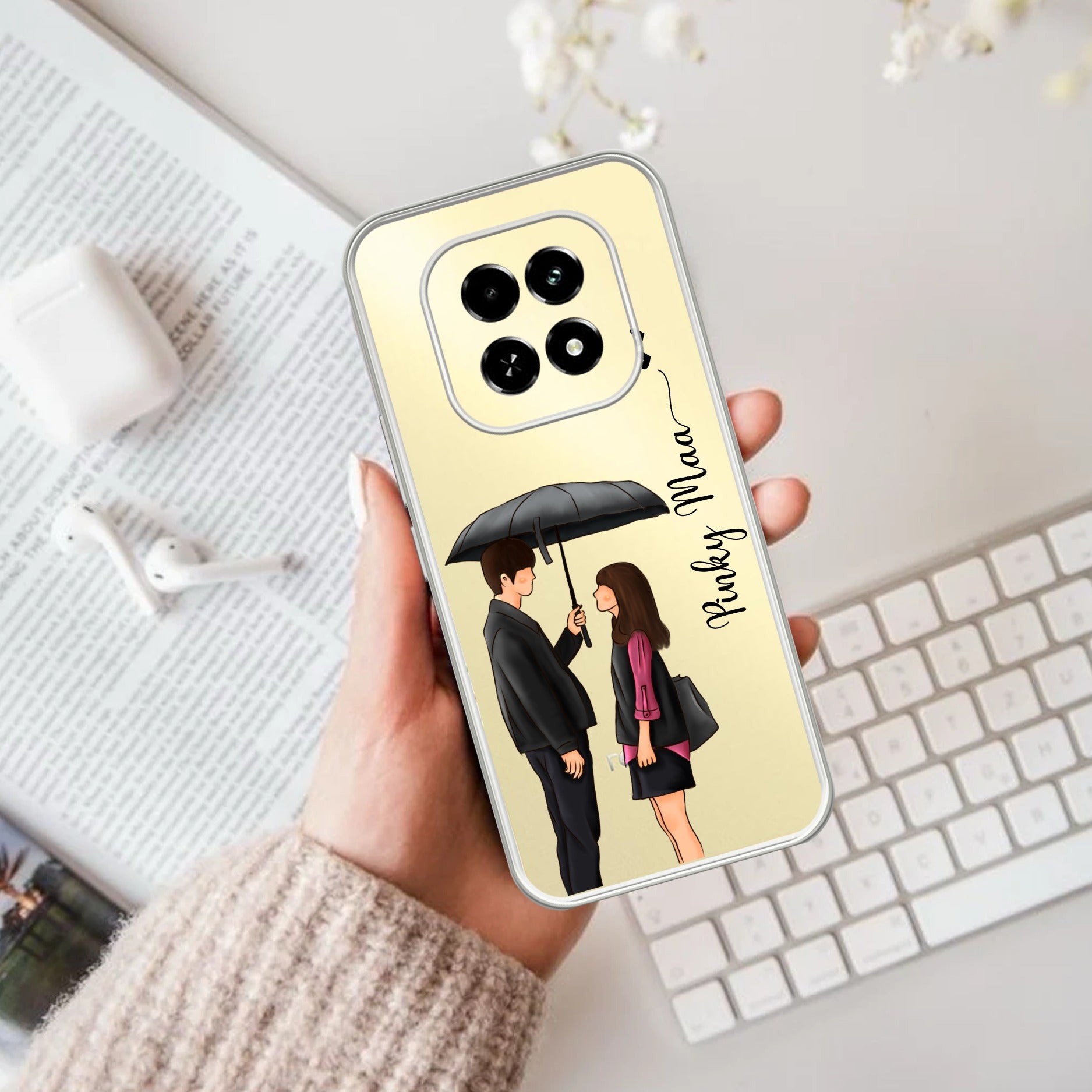 Caring Couple Customize Transparent Silicon Case For Oppo F29 5G