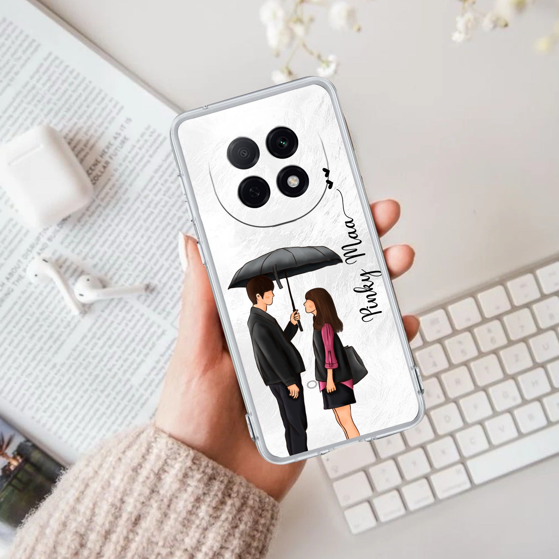 Caring Couple Customize Transparent Silicon Case For Oppo F29 Pro 5G