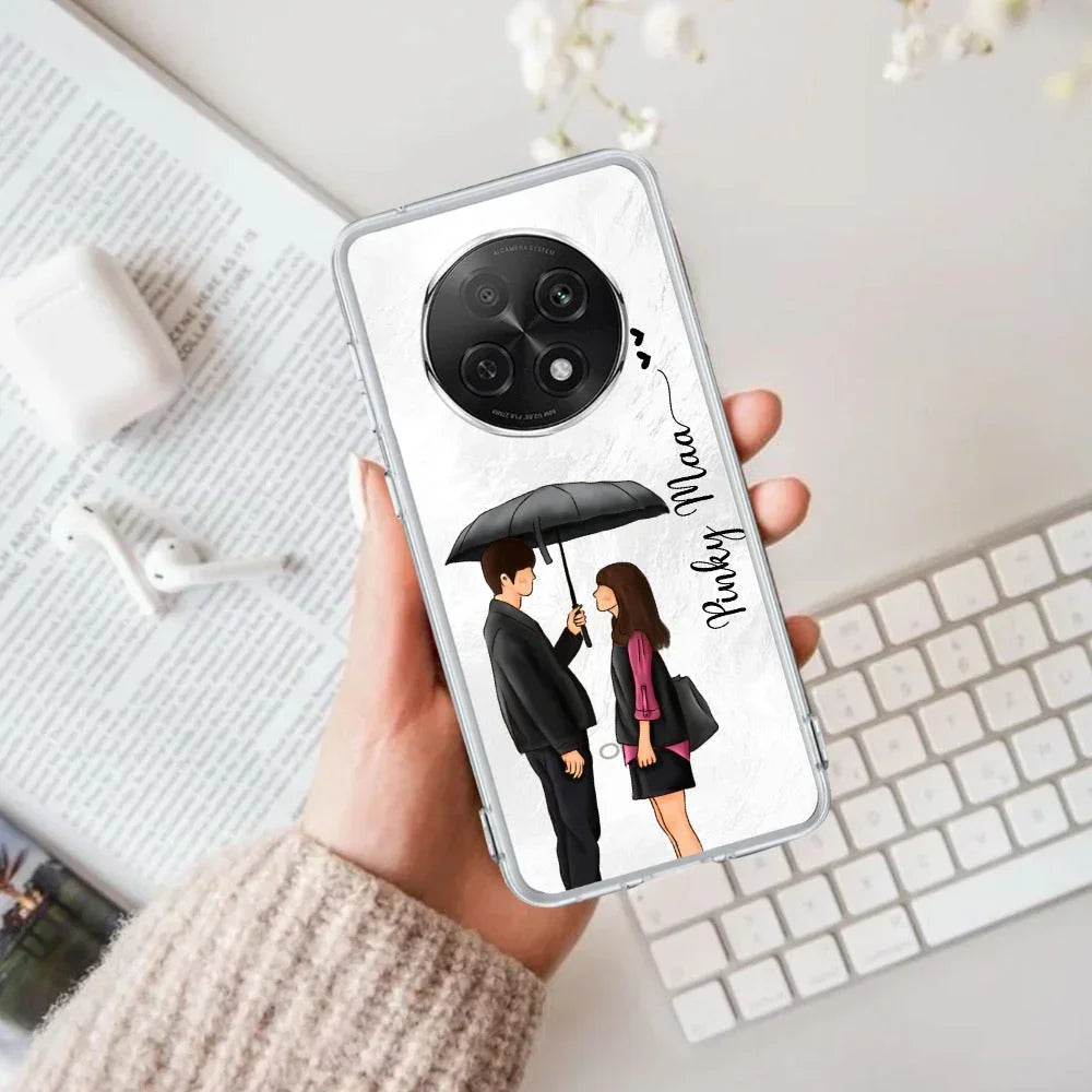 Caring Couple Customize Transparent Silicon Case For Oppo Reno 12 5G