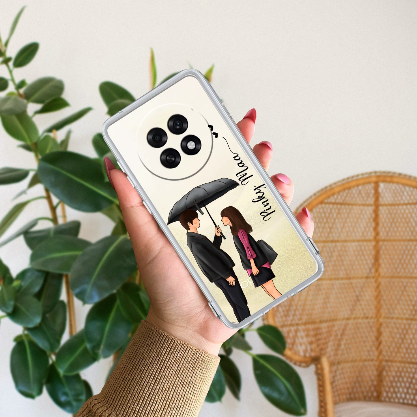 Caring Couple Customize Transparent Silicon Case For Oppo