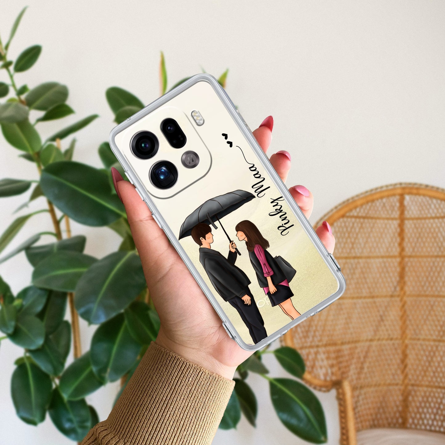 Caring Couple Customize Transparent Silicon Case For Oppo