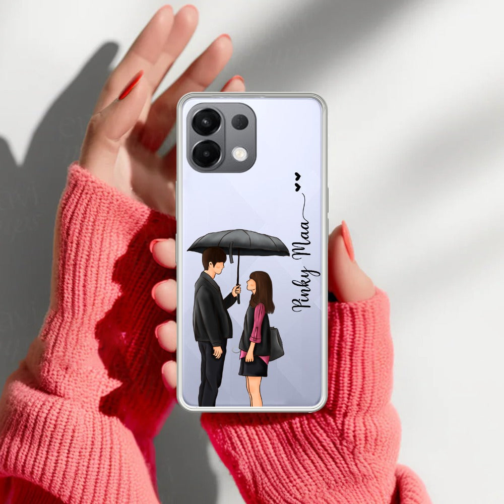 Caring Couple Customize Transparent Silicon Case For Oppo