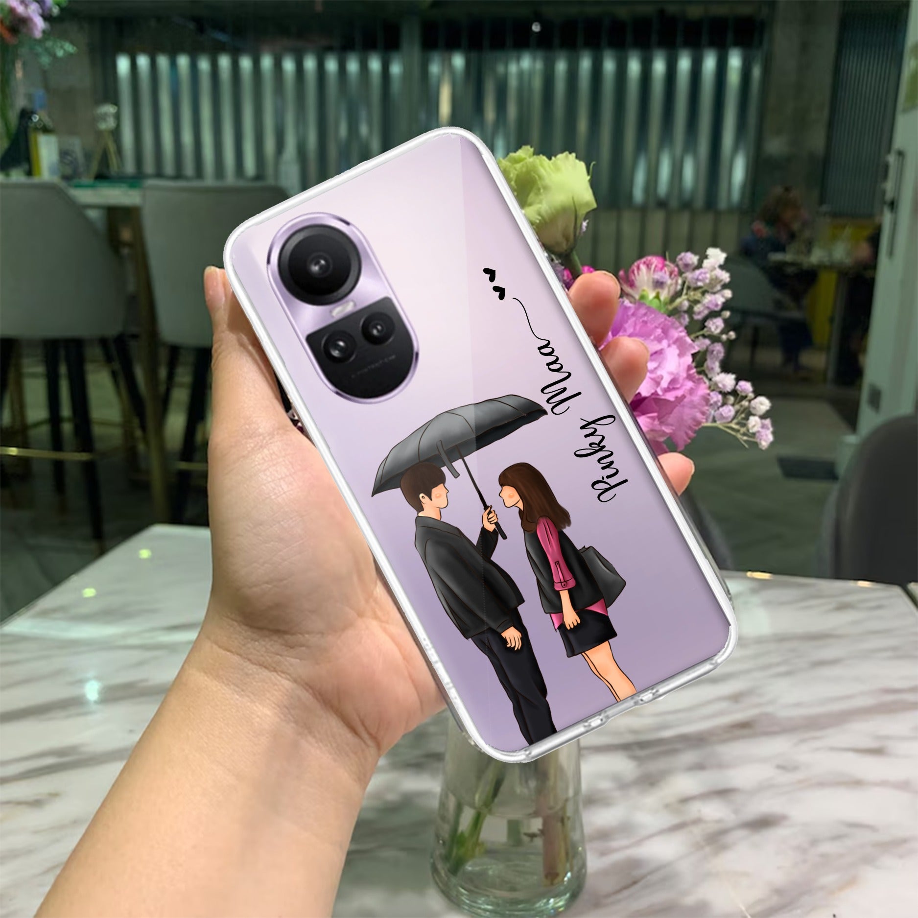 Caring Couple Customize Anti Yellow Case For Oppo Reno 10 5G