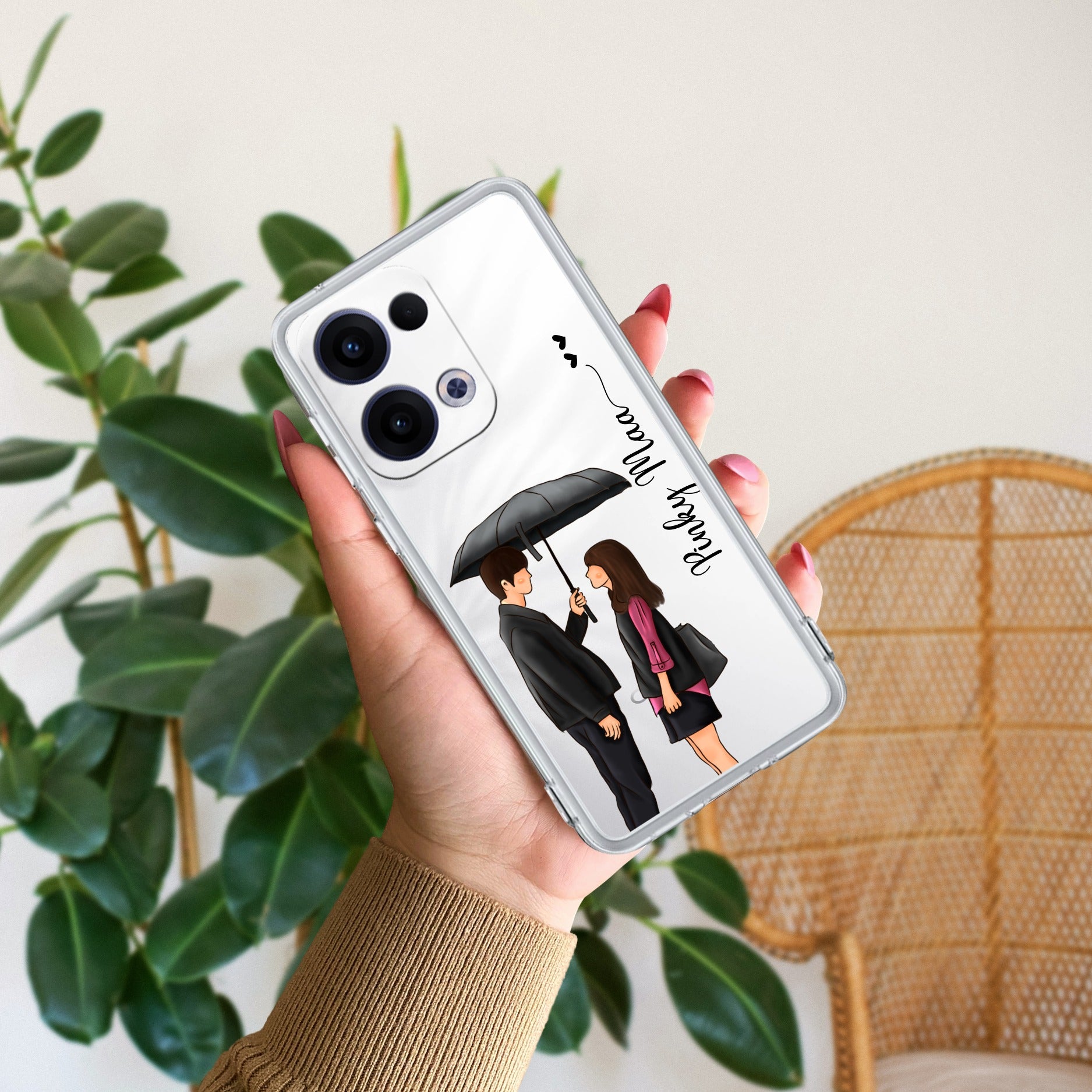 Caring Couple Customize Anti Yellow Case For Oppo Reno 13 5G