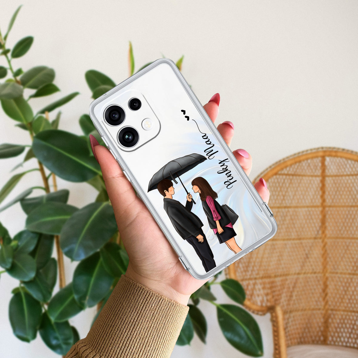 Caring Couple Customize Transparent Silicon Case For Oppo Reno 16C 5G