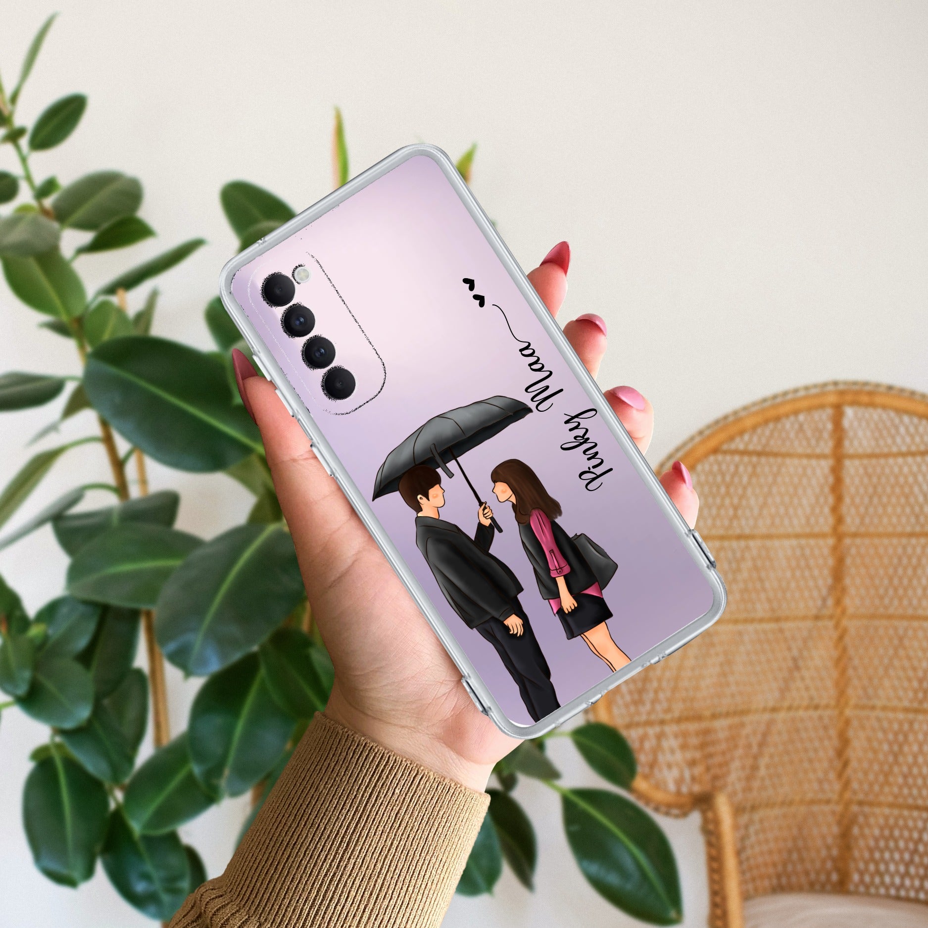 Caring Couple Customize Anti Yellow Case For Oppo Reno 4 Pro