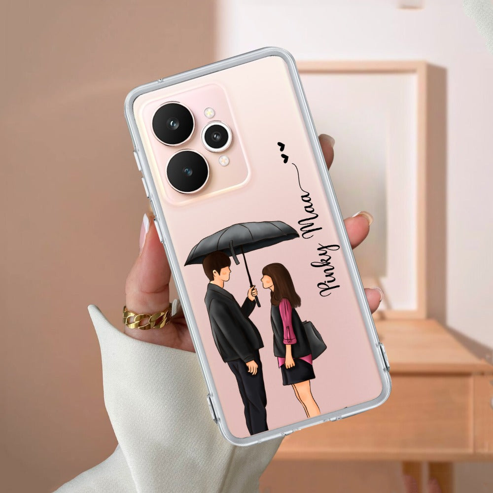 Caring Couple Customize Transparent Silicon Case For Realme/Narzo