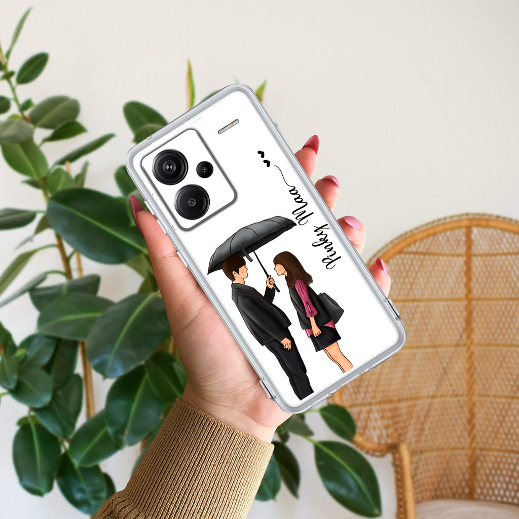 Caring Couple Customize Transparent Silicon Case For Redmi Note 13 Pro Plus 5G