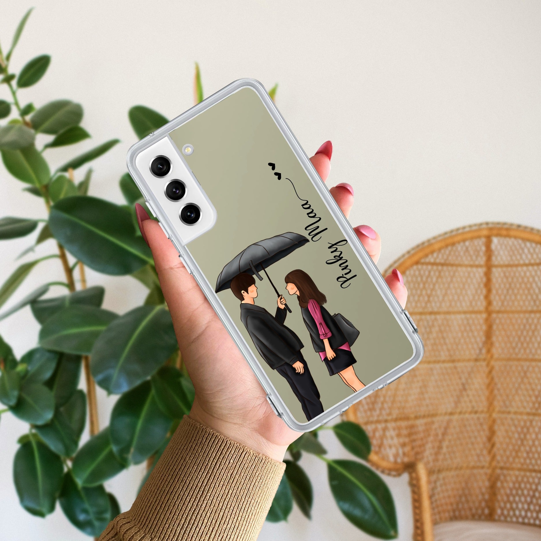 Caring Couple Customize Anti Yellow Case For Samsung Galaxy S22 5G