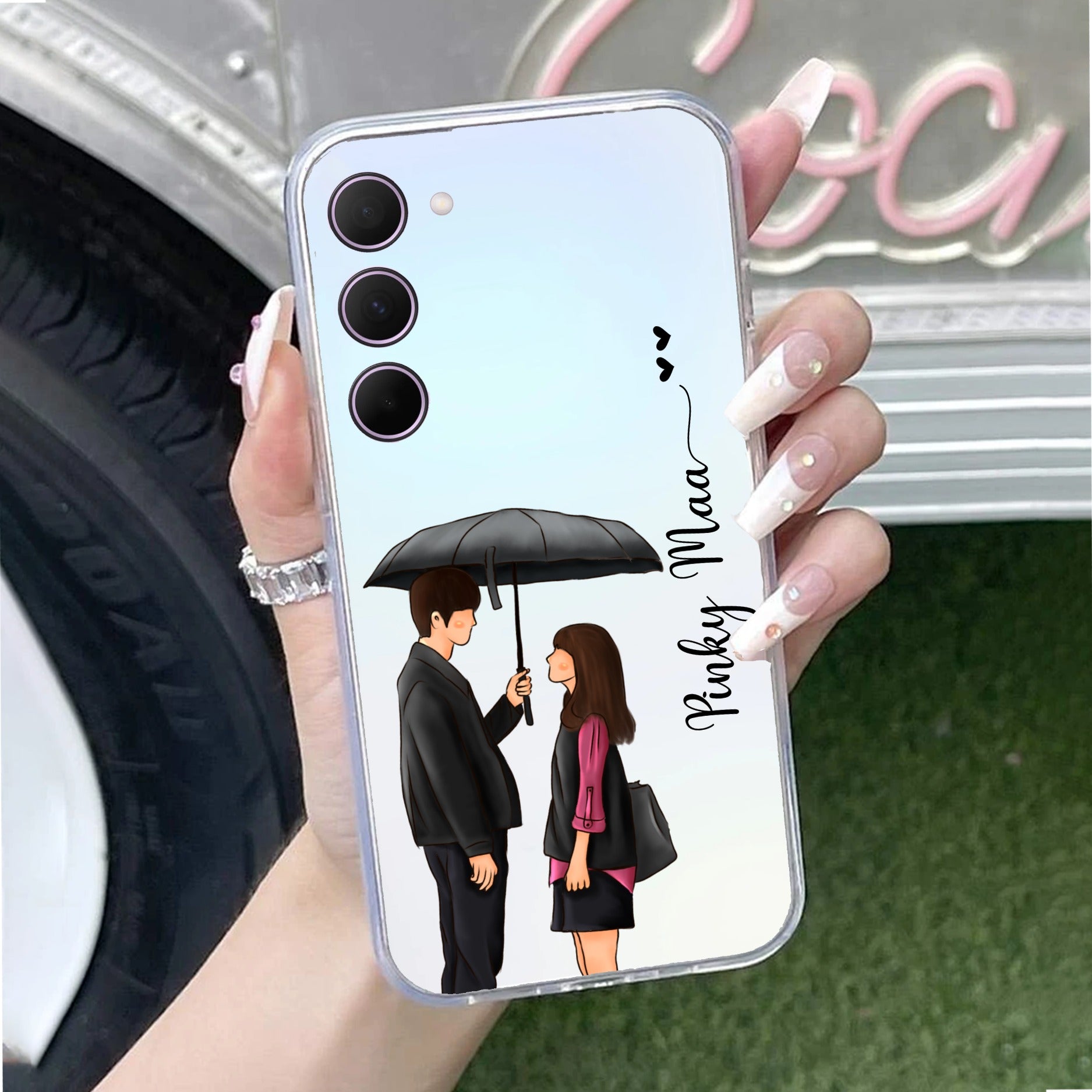 Caring Couple Customize Anti Yellow Case For Samsung Galaxy S23 Plus 5G