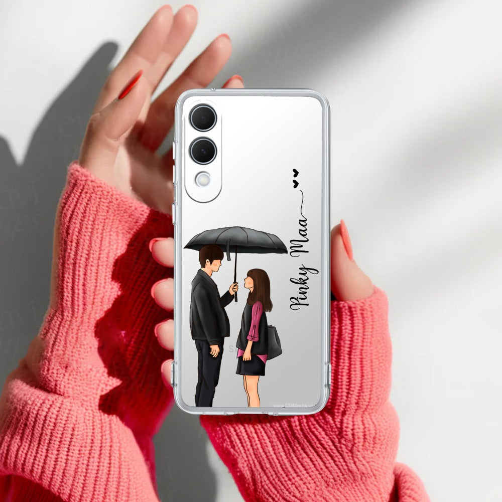 Caring Couple Customize Transparent Silicon Case For Samsung