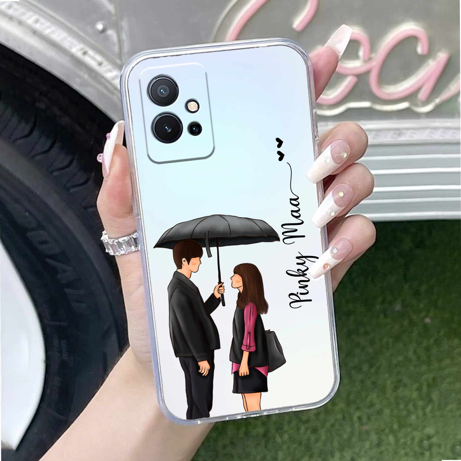 Caring Couple Customize Transparent Silicon Case For Vivo