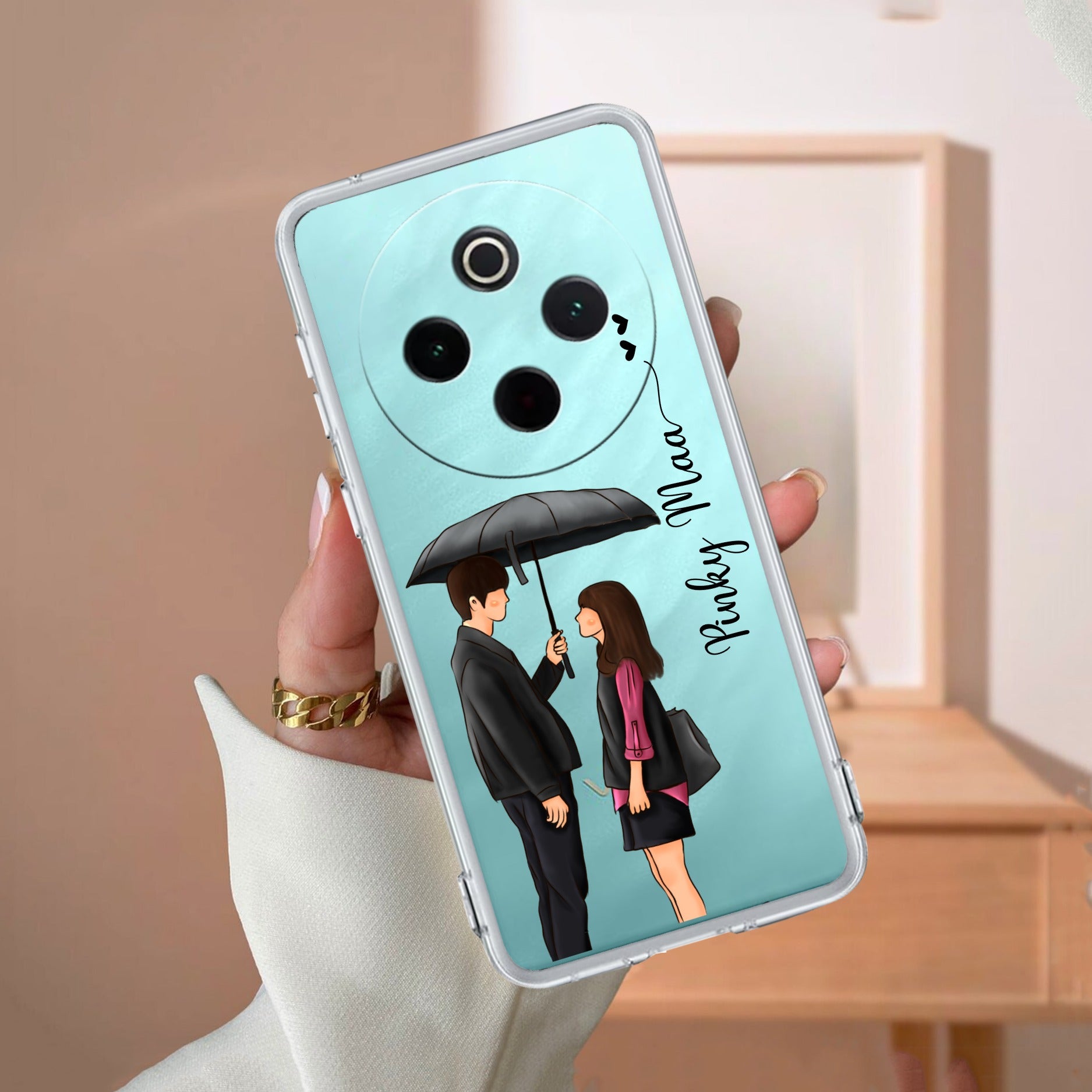 Caring Couple Customize Transparent Silicon Case For Vivo