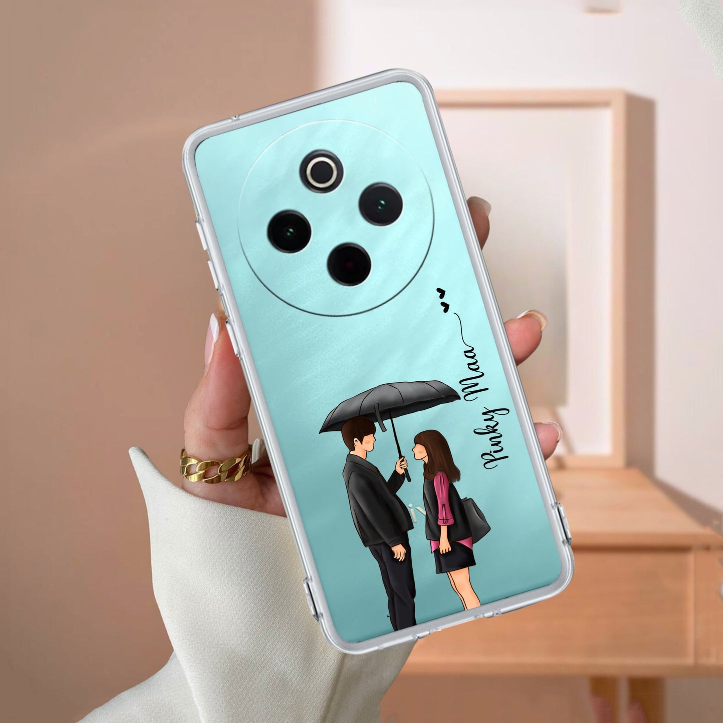 Caring Couple Customize Transparent Silicon Case For Vivo