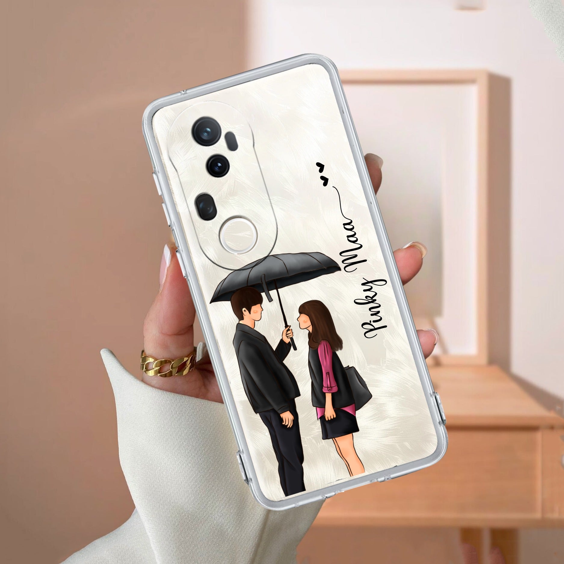Caring Couple Customize Transparent Silicon Case For Vivo