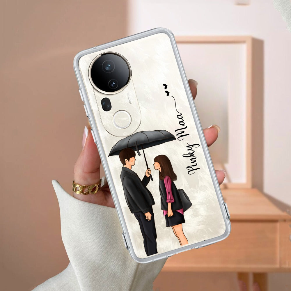 Caring Couple Customize Transparent Silicon Case For Vivo